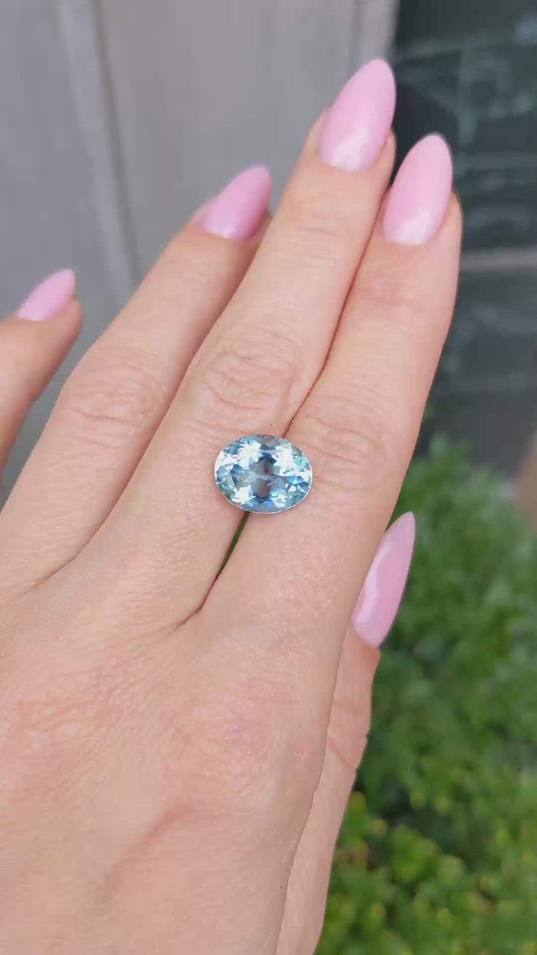 4.01 Ct. Aquamarine from Brazil Size Video