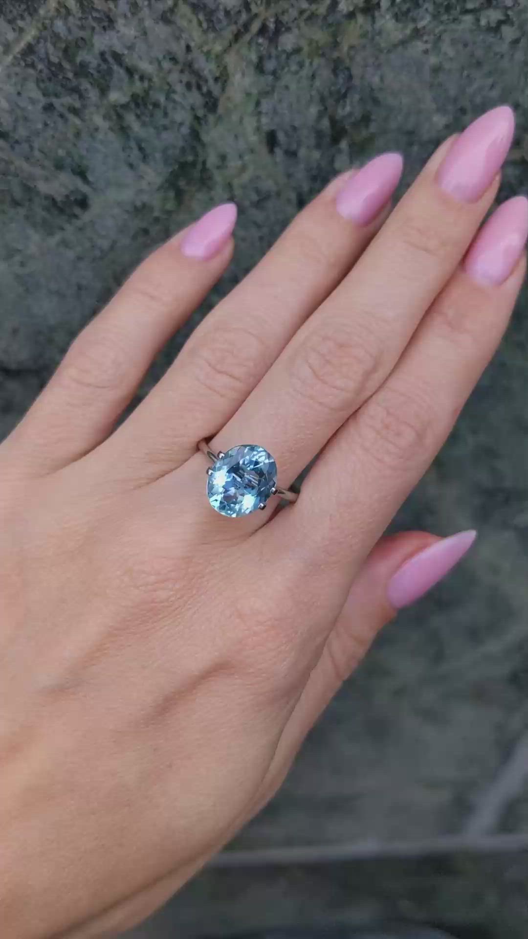 4.01 Ct. Aquamarine from Brazil Size Video