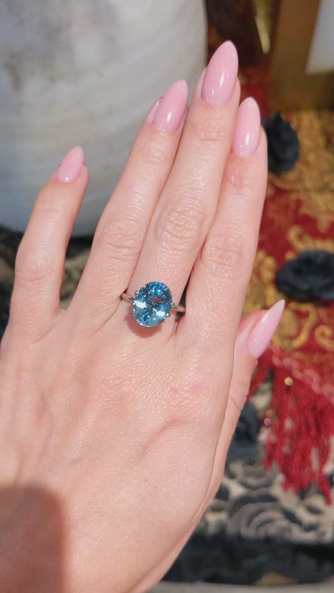 4.01 Ct. Aquamarine from Brazil Size Video