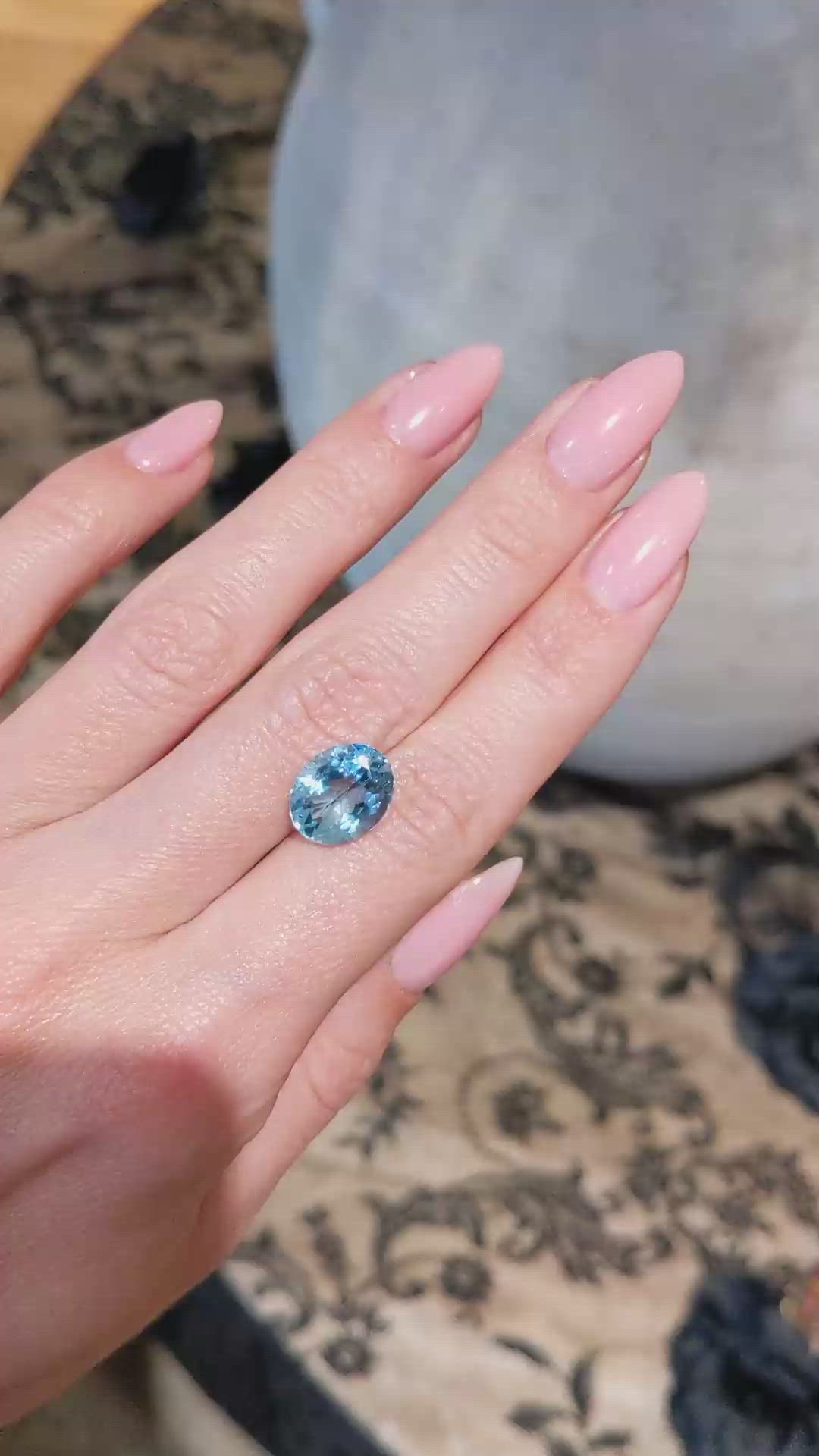 4.01 Ct. Aquamarine from Brazil Size Video