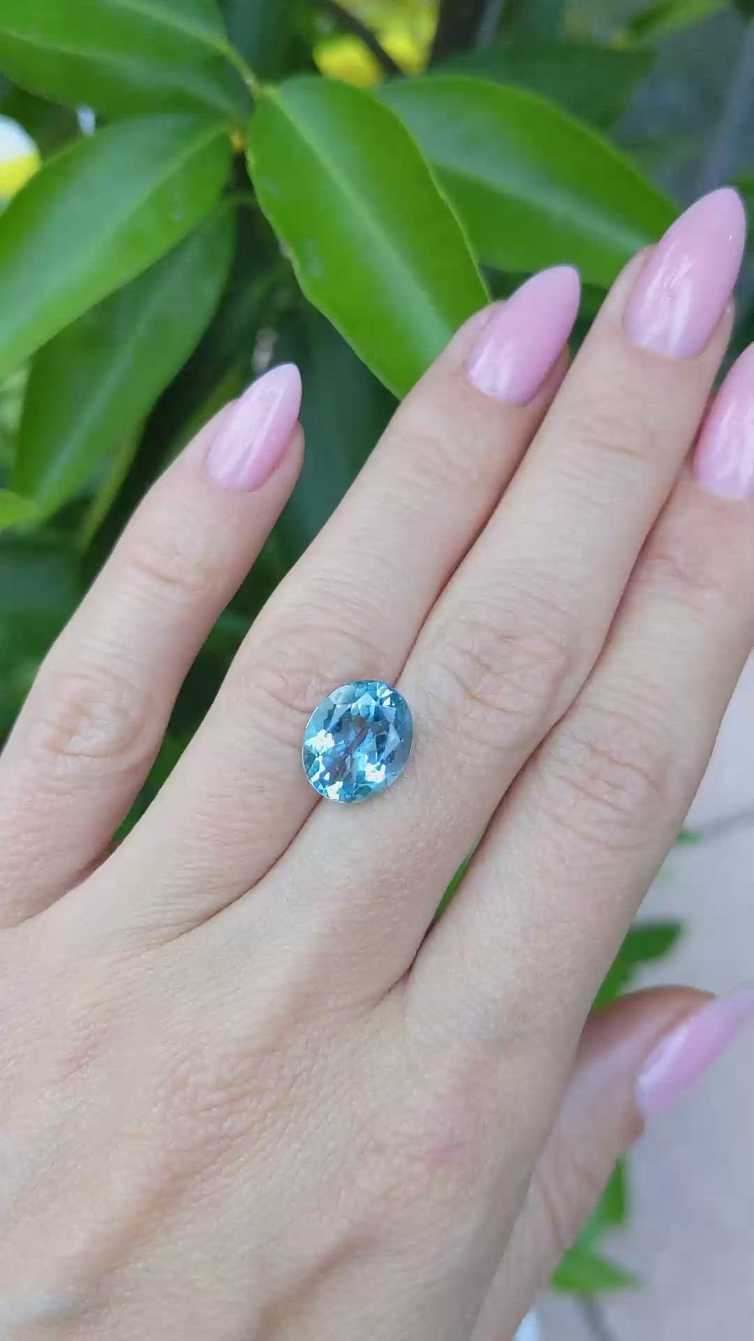 4.01 Ct. Aquamarine from Brazil Size Video