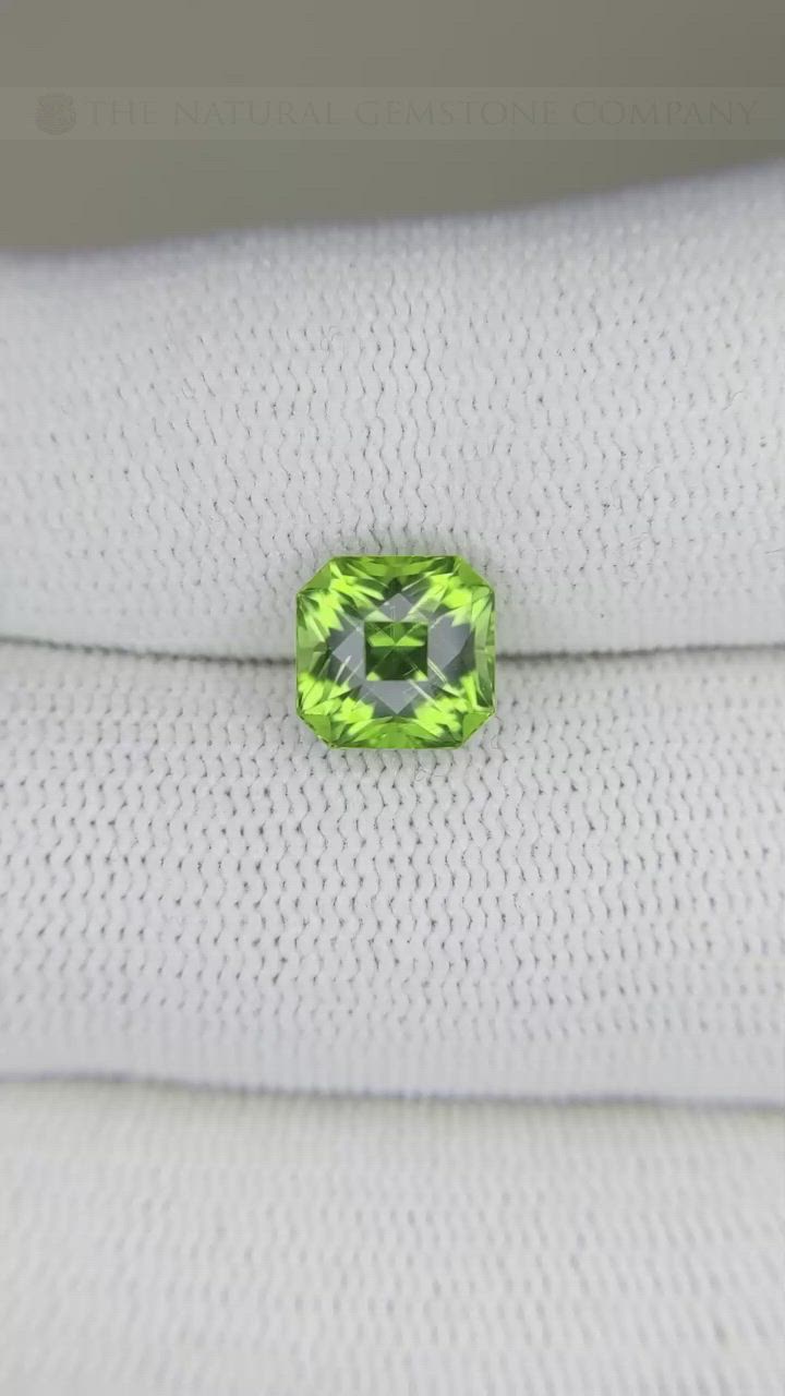 2.53 Ct. Green (Lime Green) Peridot from Afghanistan Size Video