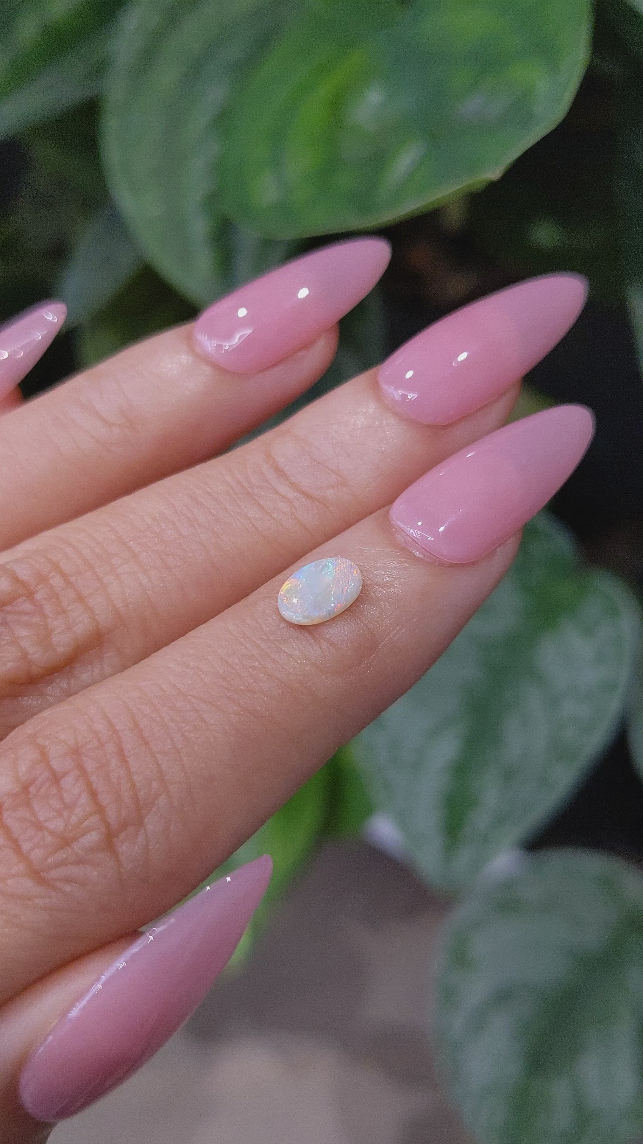 0.42 Ct. Cabochon Crystal/Jelly Opal from Australia Size Video