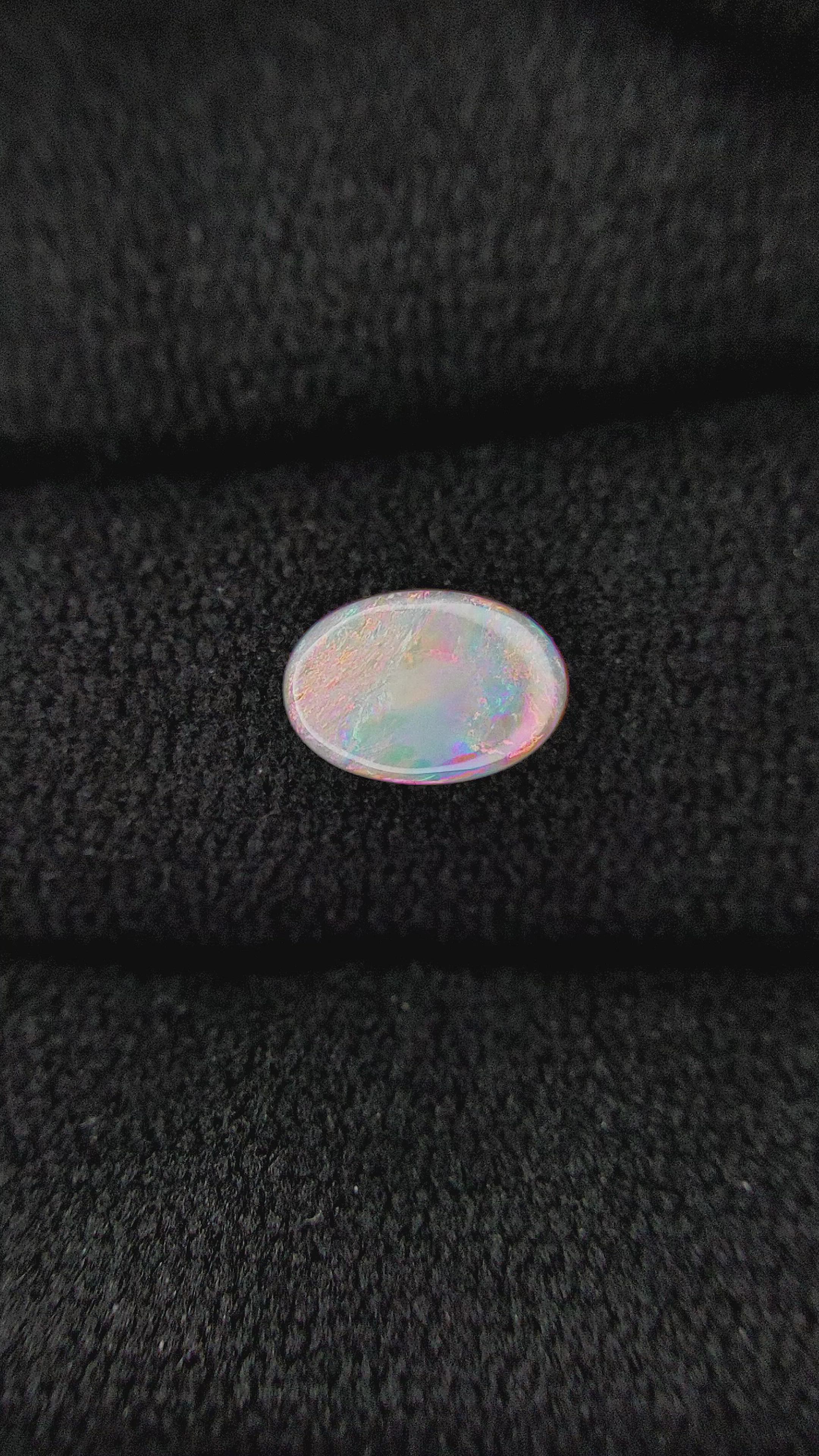0.42 Ct. Cabochon Crystal/Jelly Opal from Australia Size Video