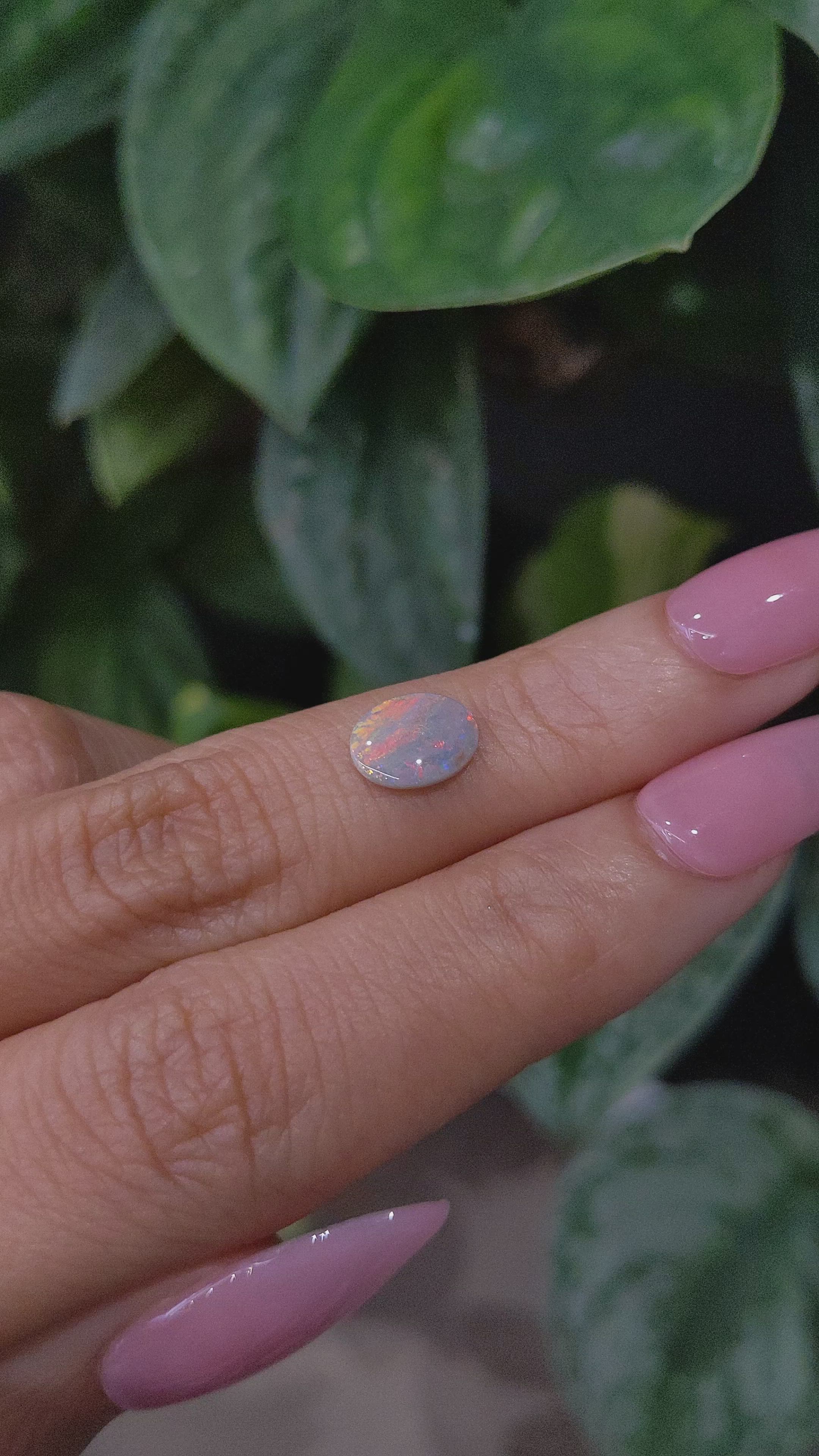 0.70 Ct. Cabochon Semi-Black Opal from Australia Size Video