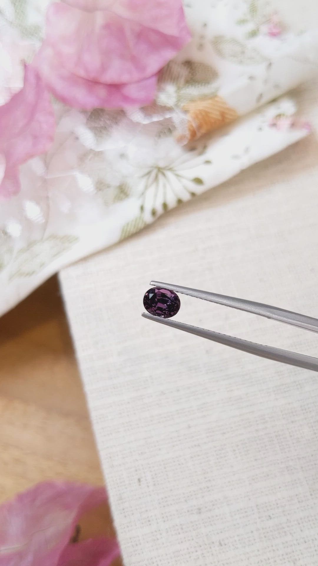 0.82 Ct. Pinkish Purple Spinel from Ceylon (Sri Lanka) Size Video
