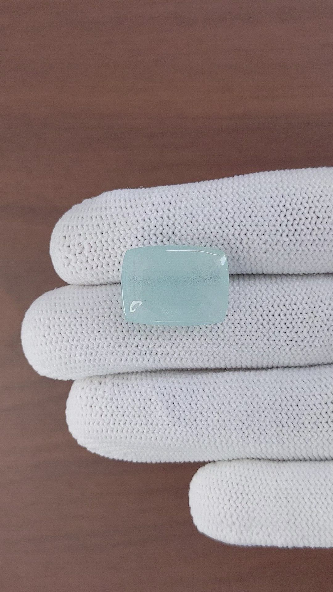 14.73 Ct. Cabochon Aquamarine from Ceylon (Sri Lanka) Size Video