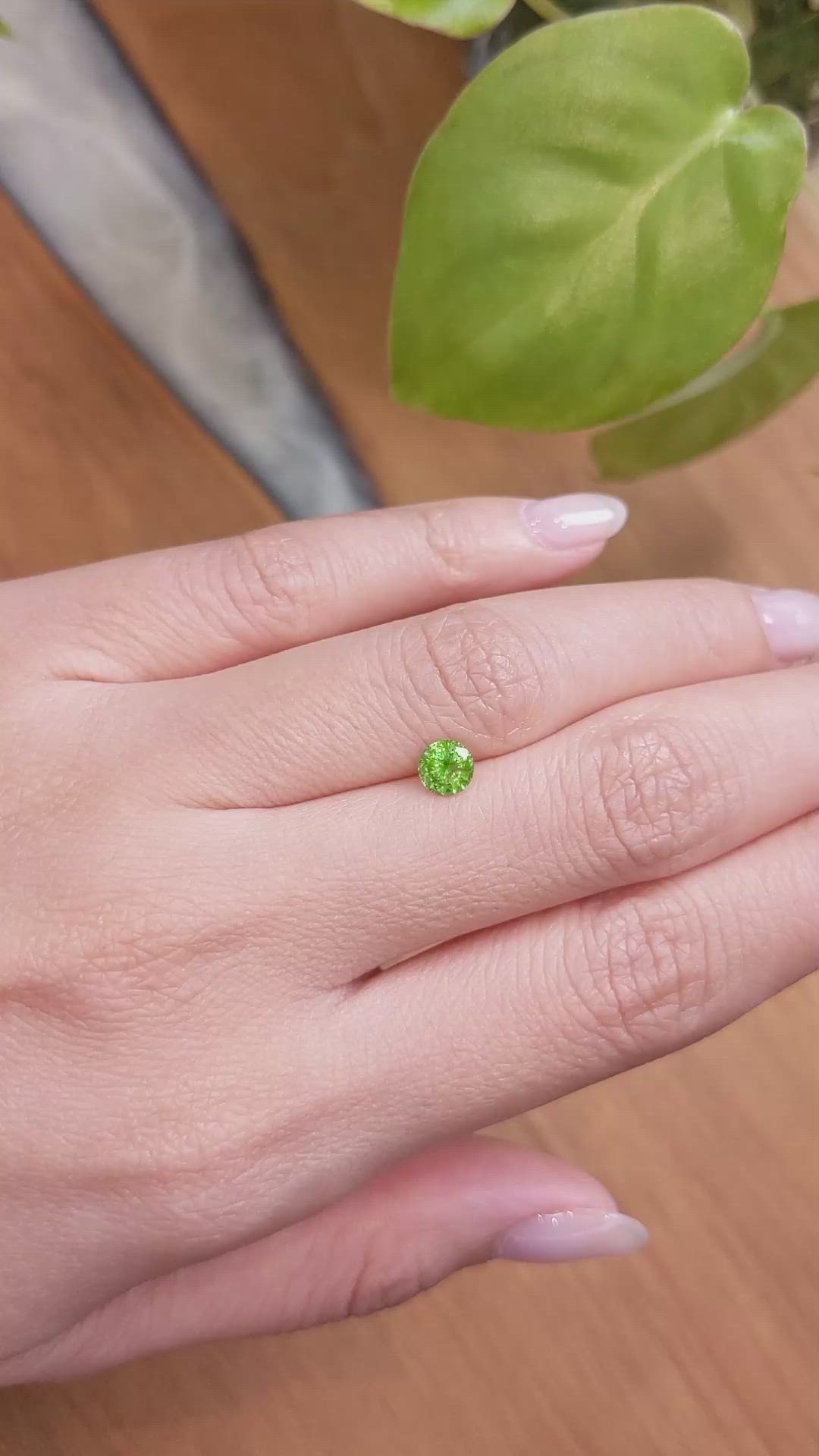0.57 Ct. Demantoid Garnet from Madagascar Size Video