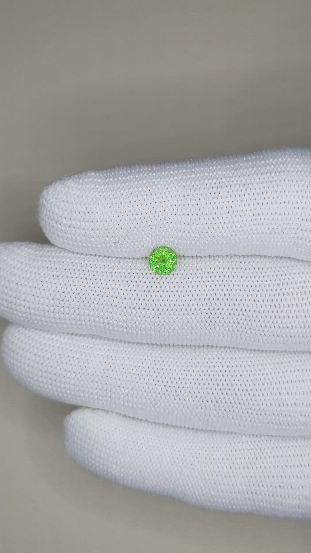 0.57 Ct. Demantoid Garnet from Madagascar Size Video