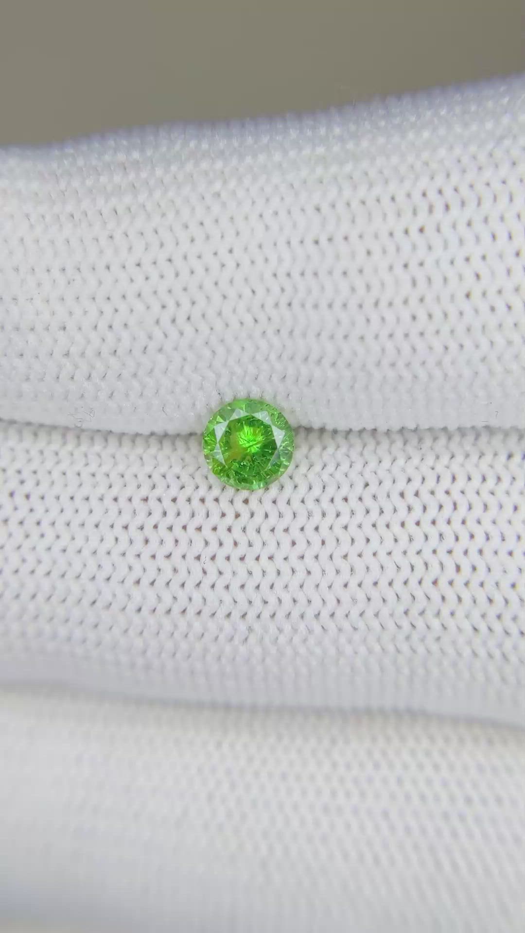 0.57 Ct. Demantoid Garnet from Madagascar Size Video