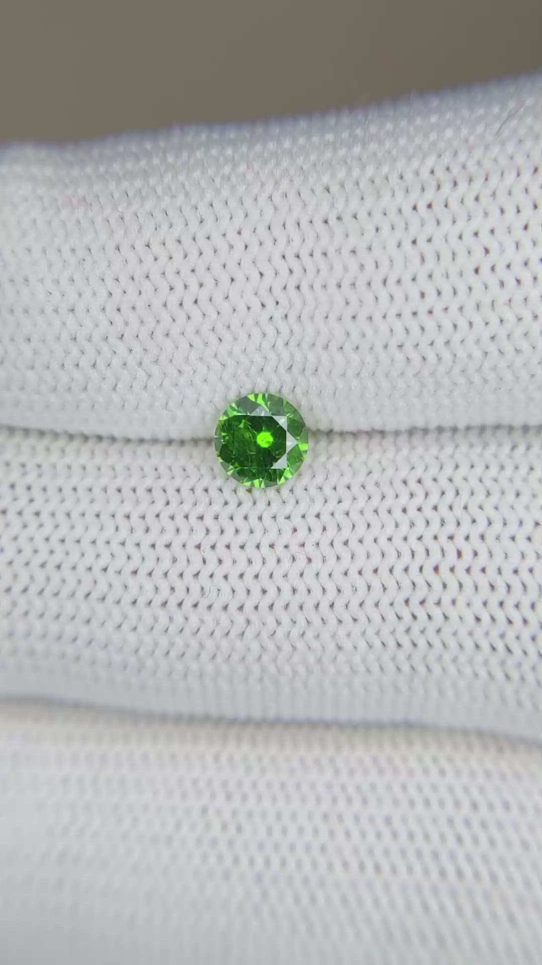 0.59 Ct. Demantoid Garnet from Madagascar Size Video