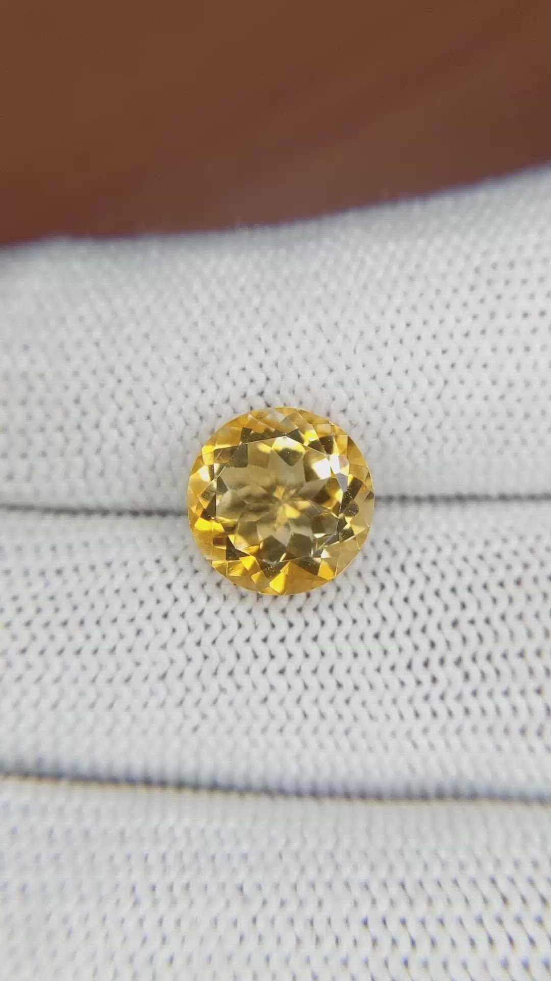 3.34 Ct. Citrine from Brazil Size Video