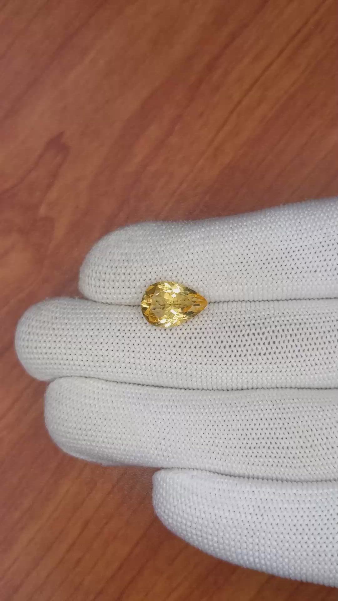 2.82 Ct. Citrine from Ceylon (Sri Lanka) Size Video