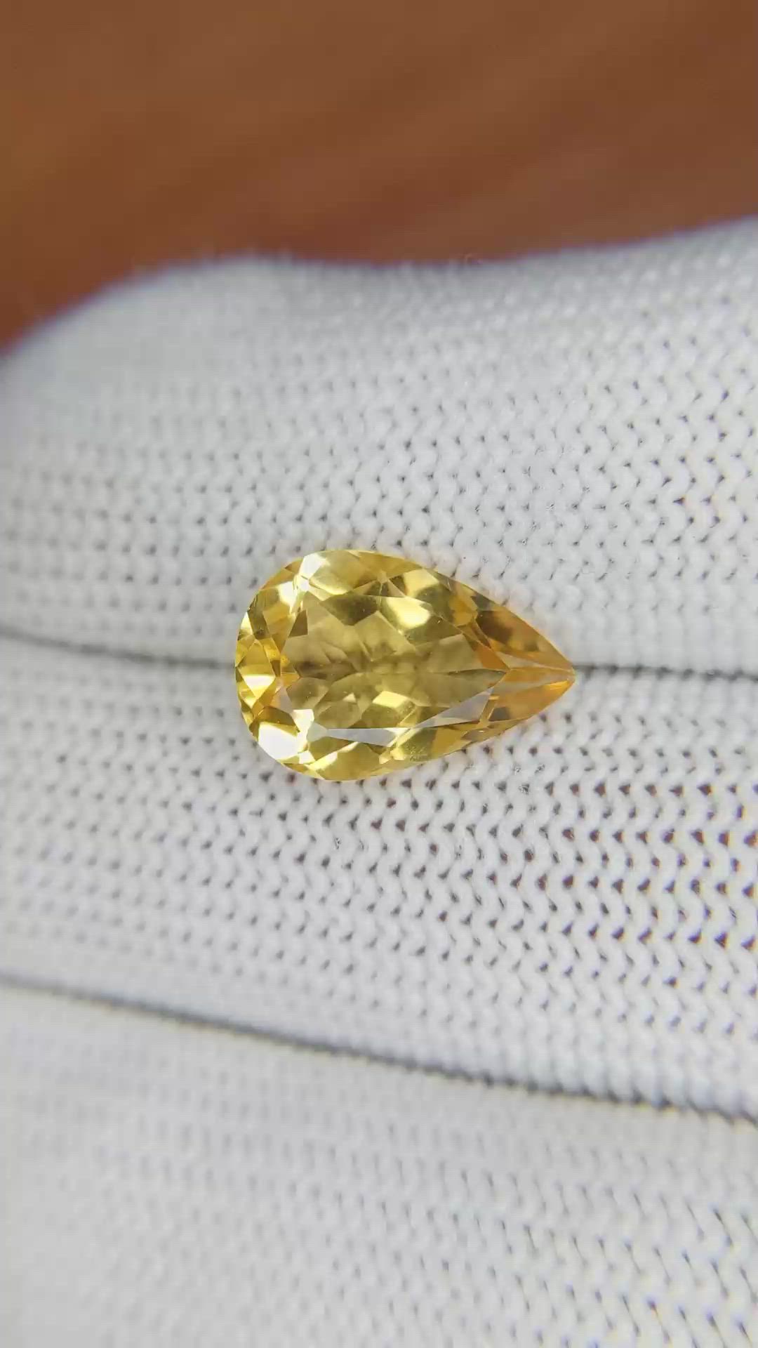 3.35 Ct. Citrine from Ceylon (Sri Lanka) Size Video