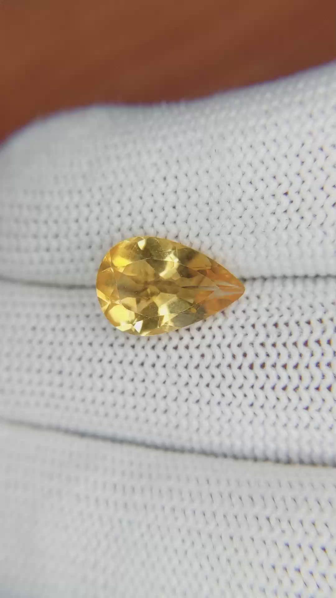 3.10 Ct. Citrine from Ceylon (Sri Lanka) Size Video