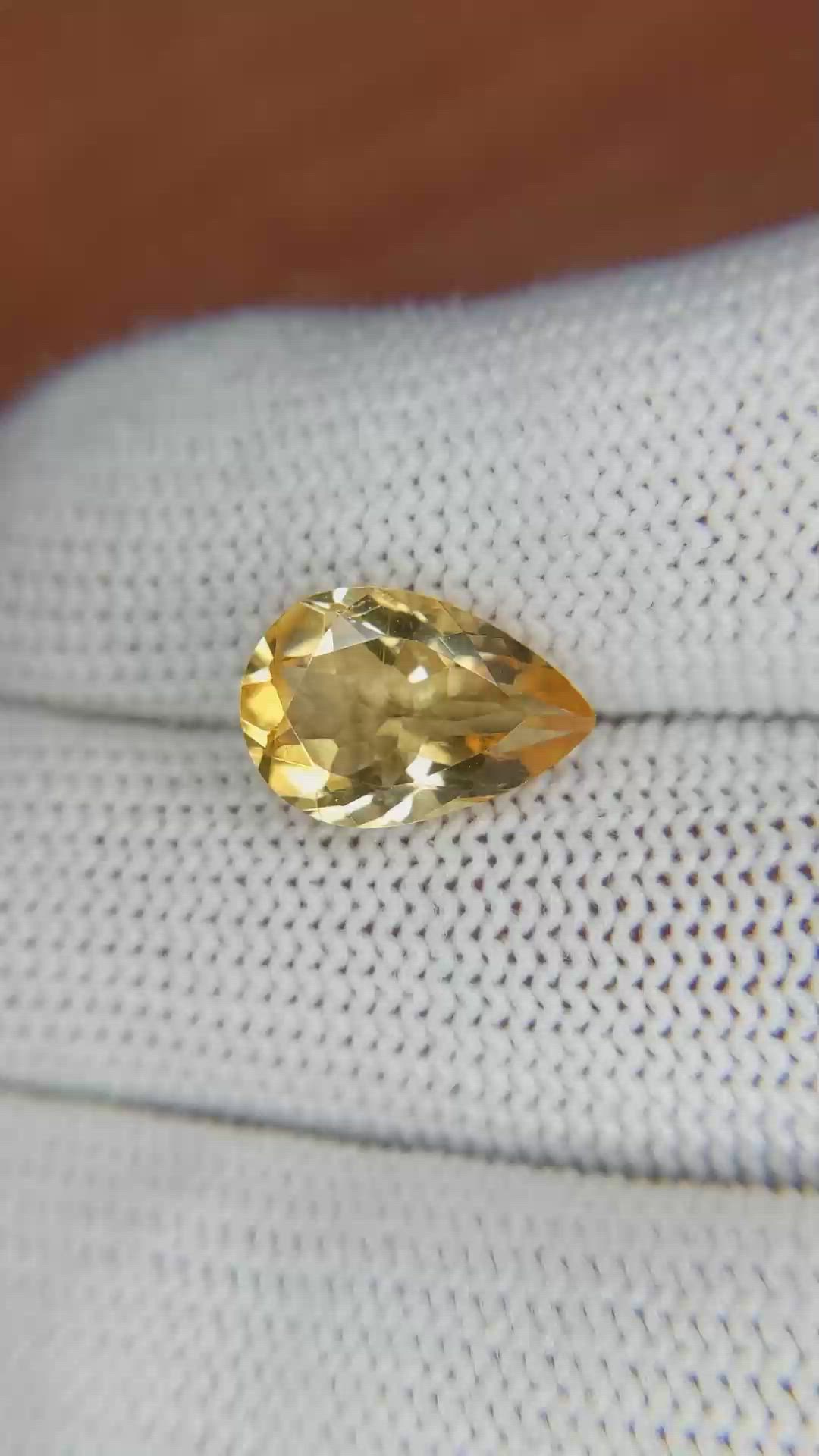 3.15 Ct. Citrine from Ceylon (Sri Lanka) Size Video