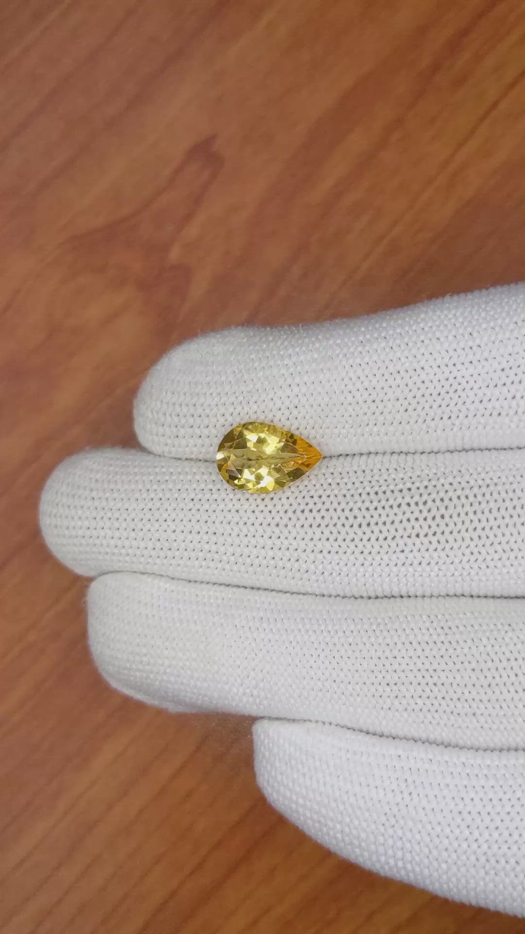 2.80 Ct. Citrine from Ceylon (Sri Lanka) Size Video