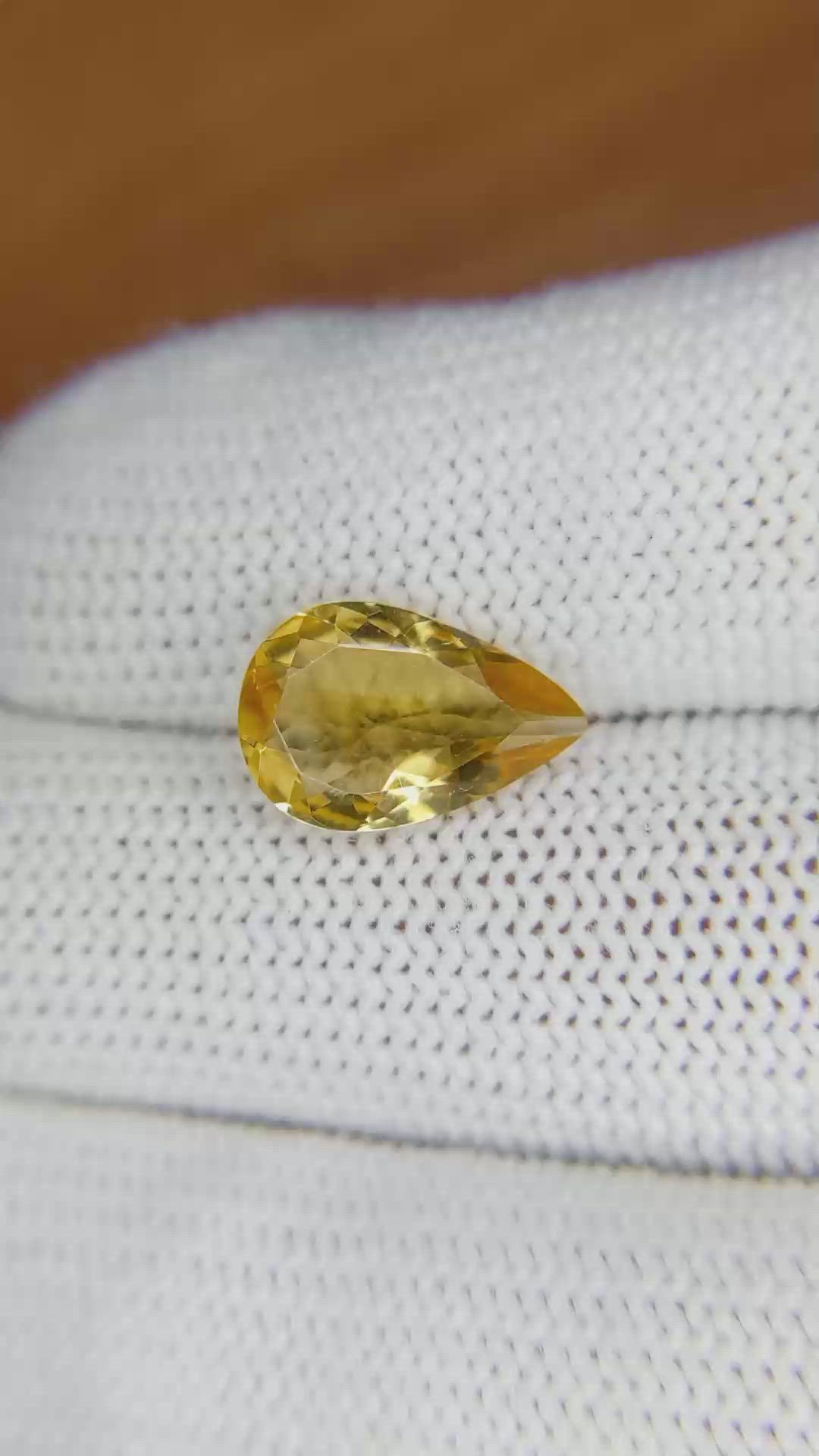 2.50 Ct. Citrine from Ceylon (Sri Lanka) Size Video