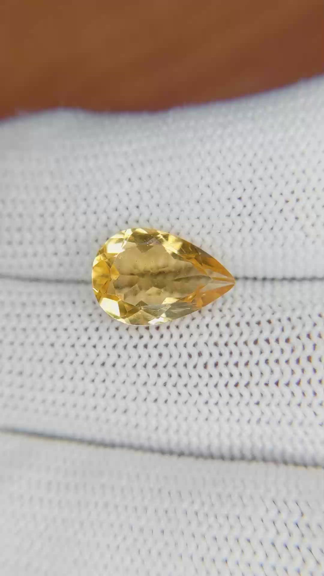 3.14 Ct. Citrine from Ceylon (Sri Lanka) Size Video