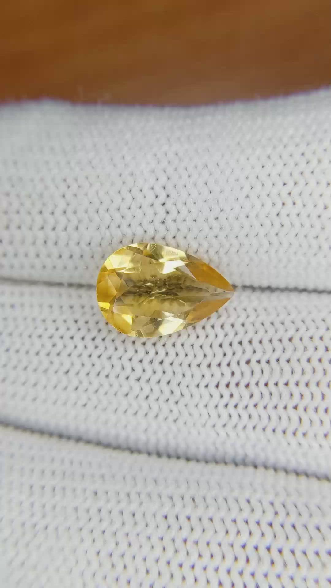 2.46 Ct. Citrine from Ceylon (Sri Lanka) Size Video