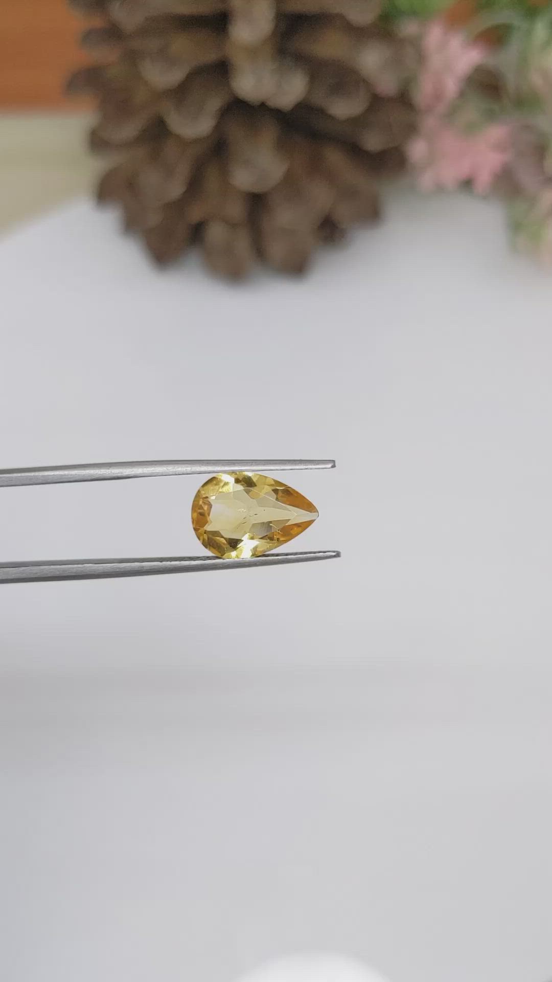 2.46 Ct. Citrine from Ceylon (Sri Lanka) Size Video