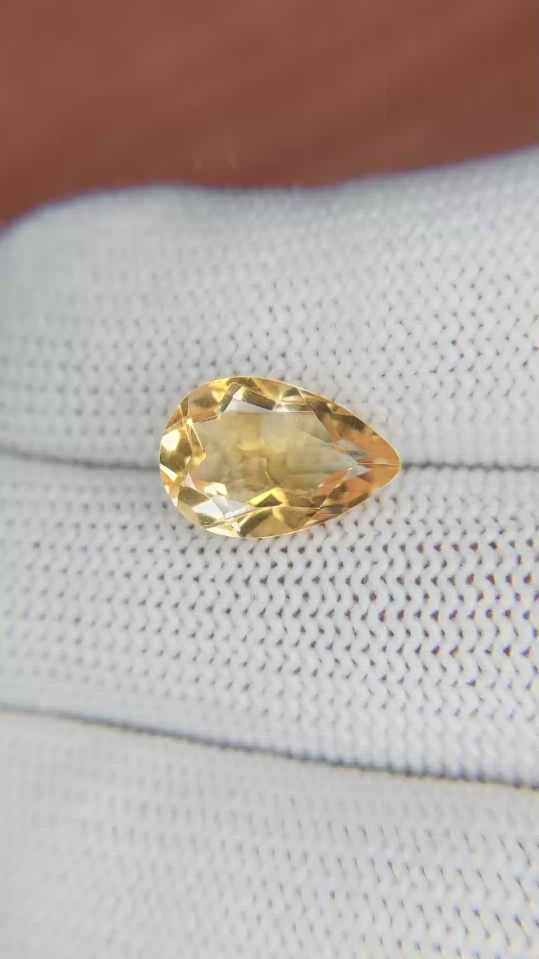 3.53 Ct. Citrine from Ceylon (Sri Lanka) Size Video