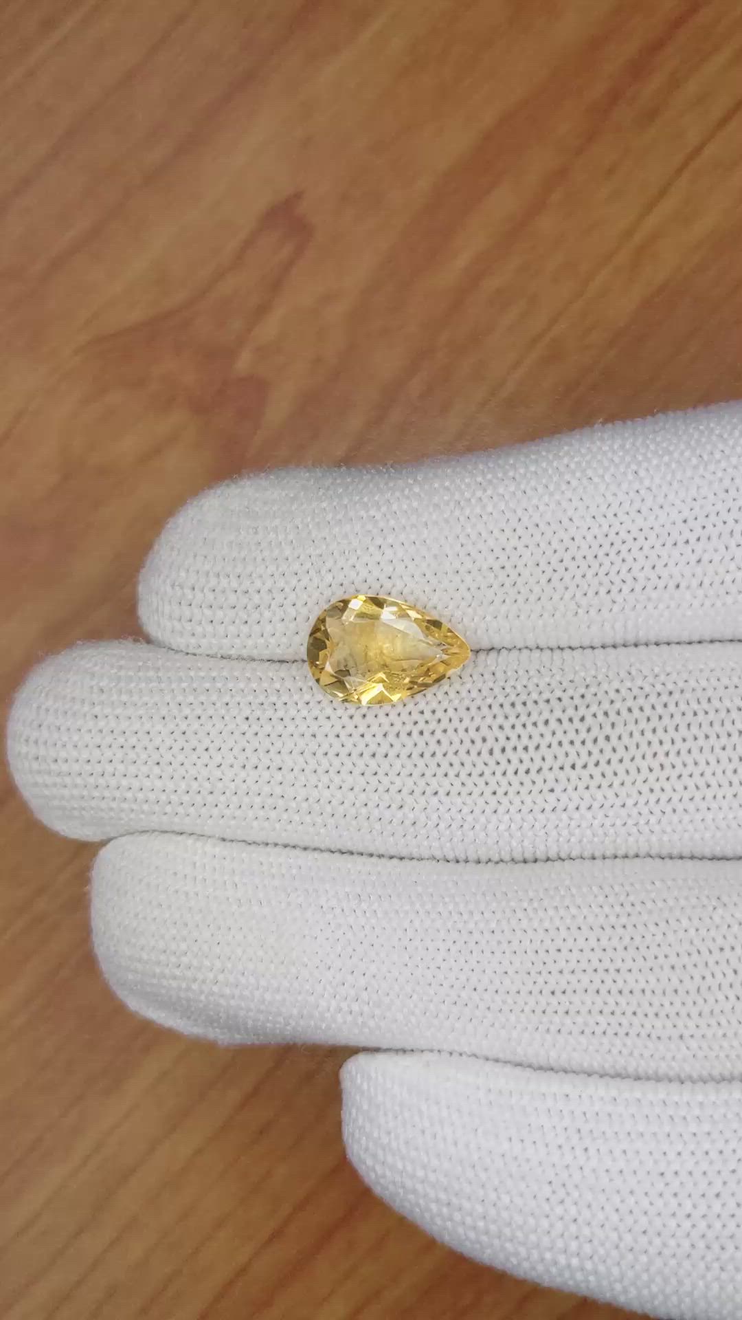 3.53 Ct. Citrine from Ceylon (Sri Lanka) Size Video