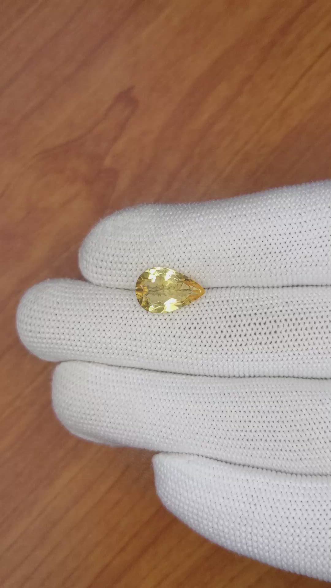 2.89 Ct. Citrine from Ceylon (Sri Lanka) Size Video