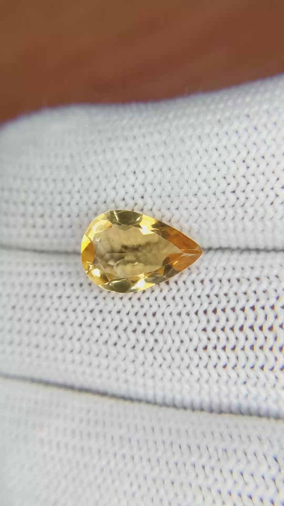 2.56 Ct. Citrine from Brazil Size Video