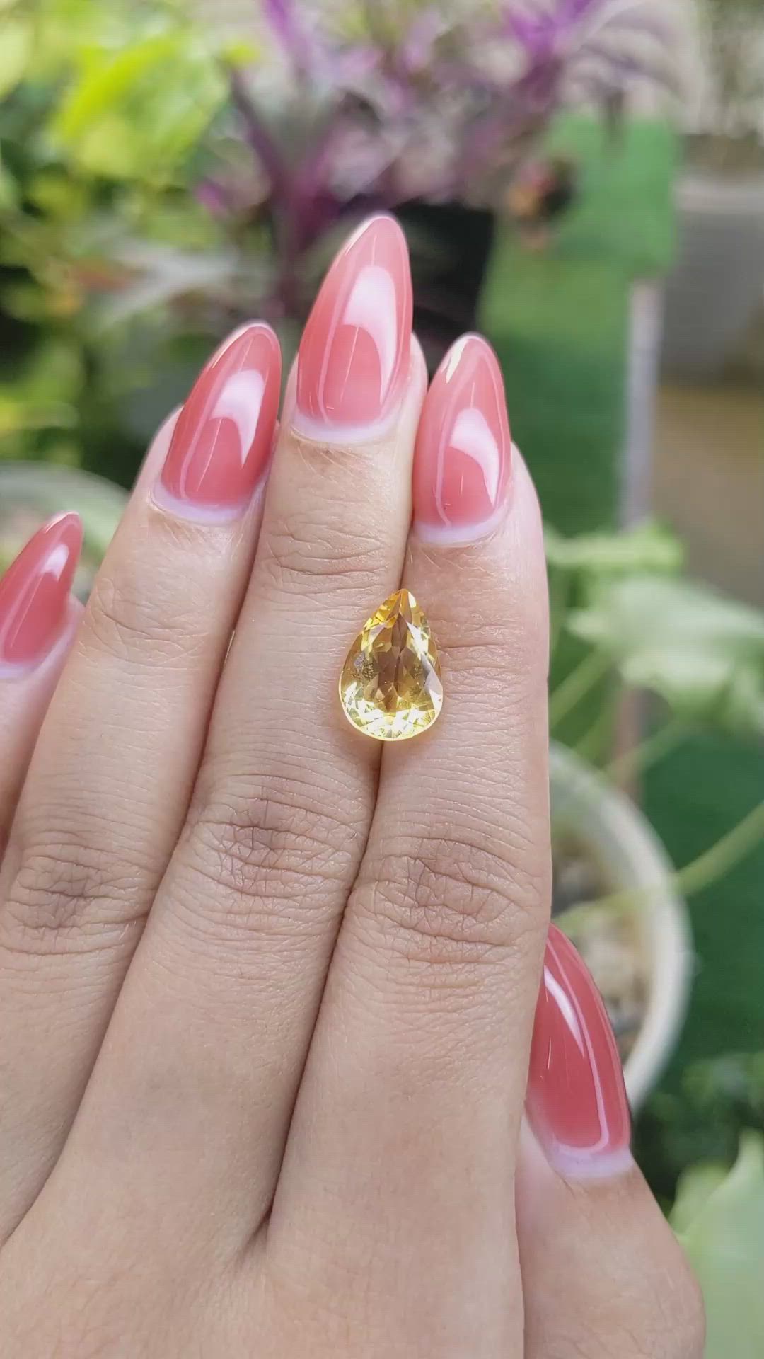 3.32 Ct. Citrine from Brazil Size Video