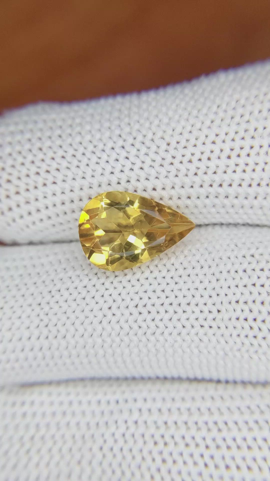 3.29 Ct. Citrine from Brazil Size Video