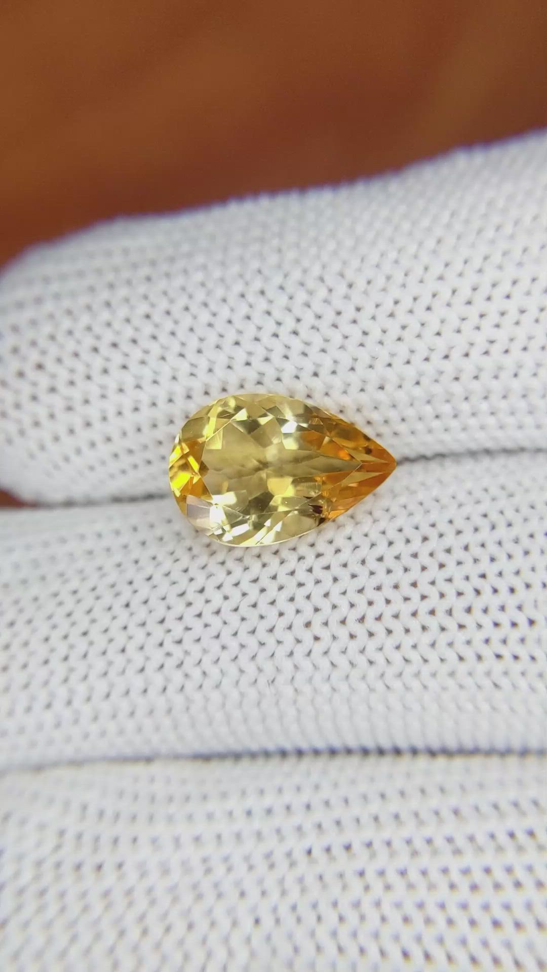 3.12 Ct. Citrine from Ceylon (Sri Lanka) Size Video