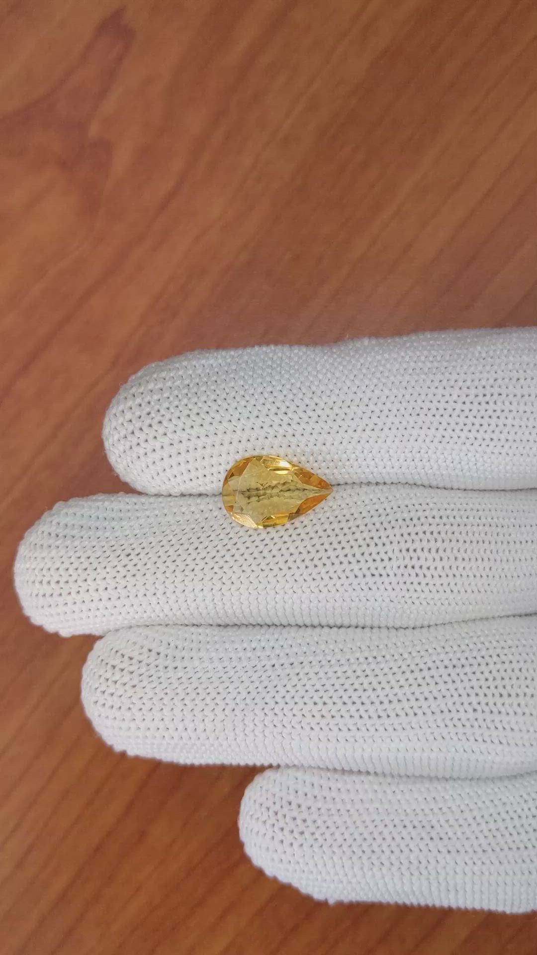 2.22 Ct. Citrine from Brazil Size Video