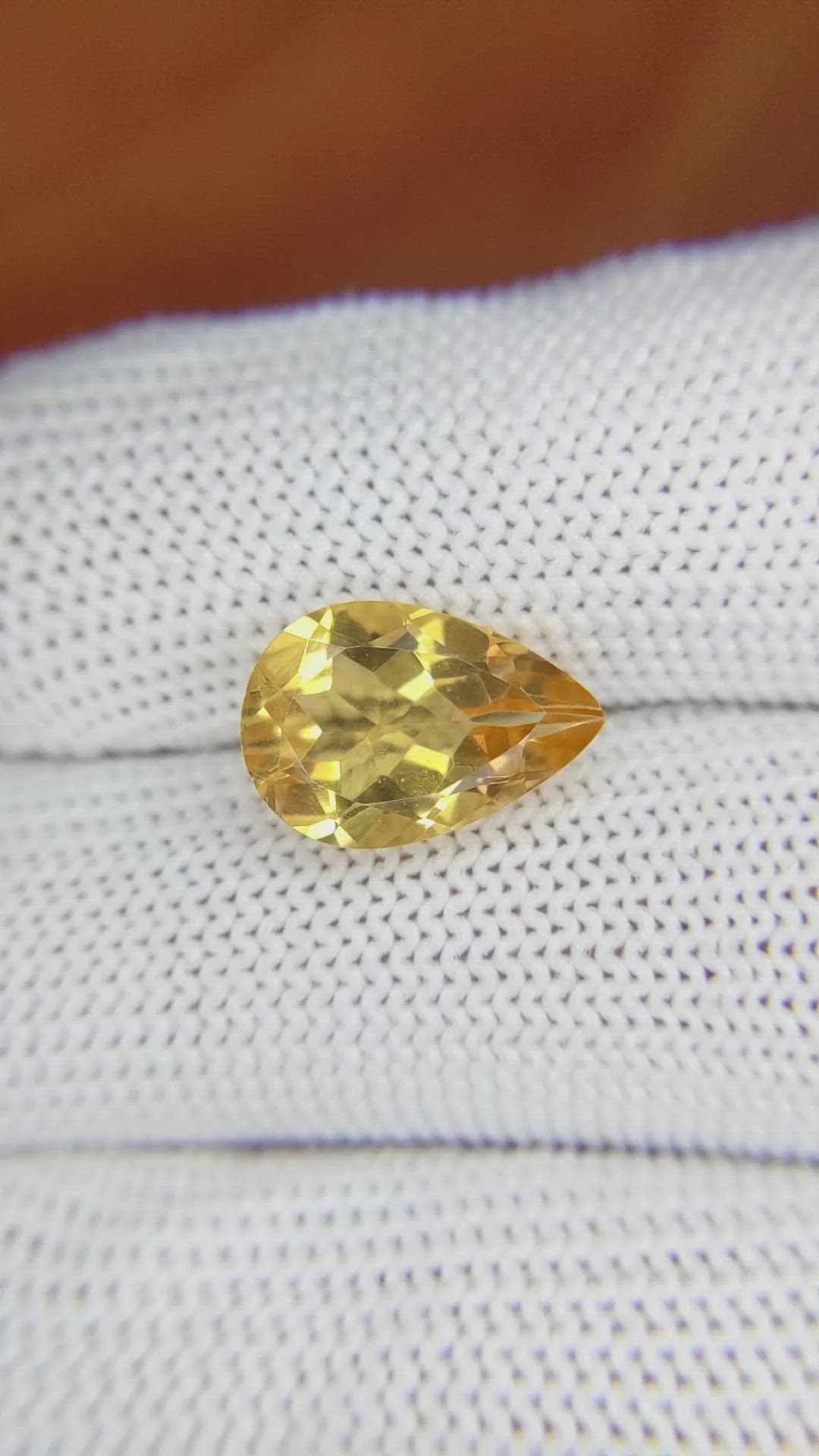 3.85 Ct. Citrine from Brazil Size Video