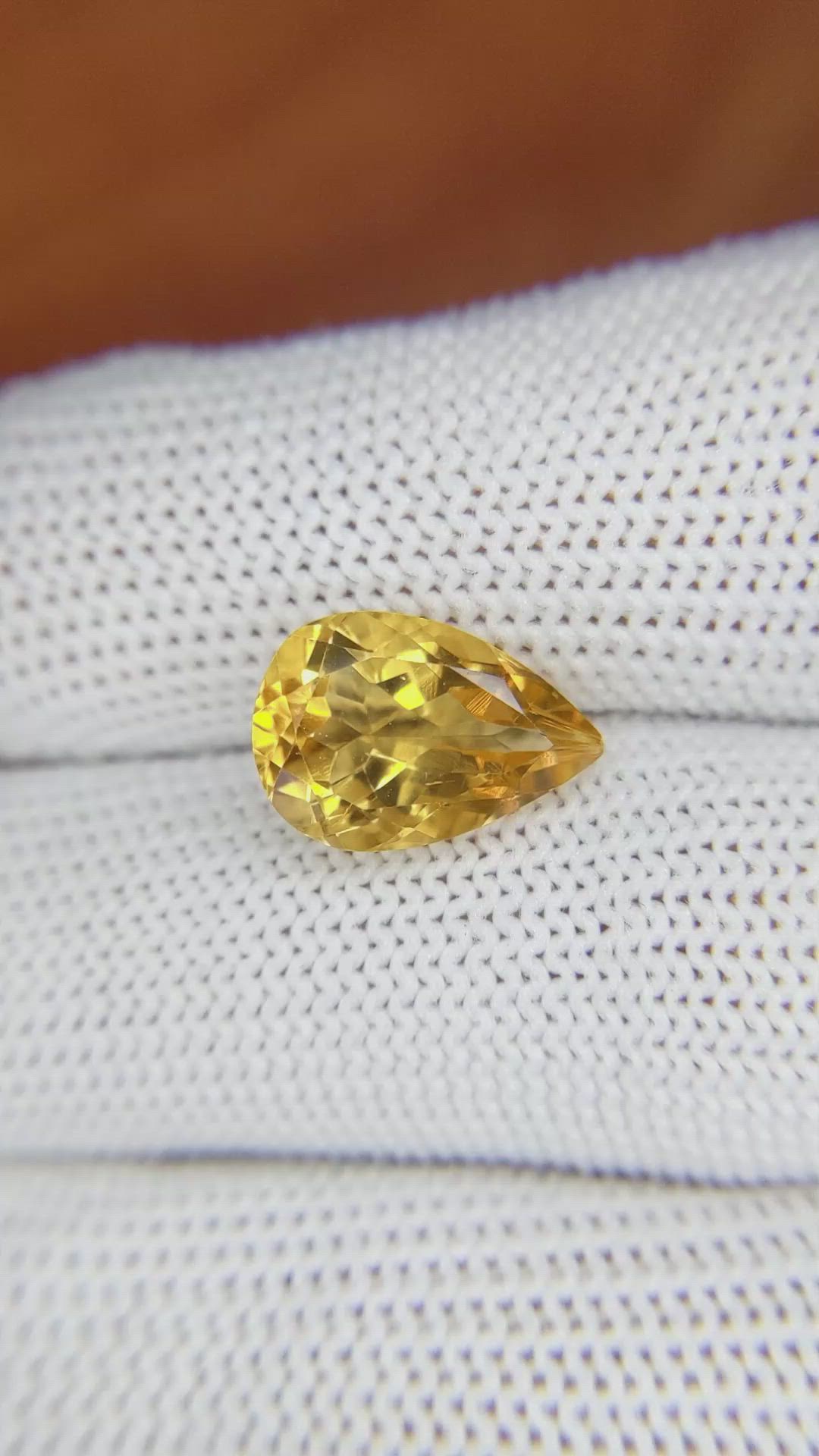 3.77 Ct. Citrine from Brazil Size Video