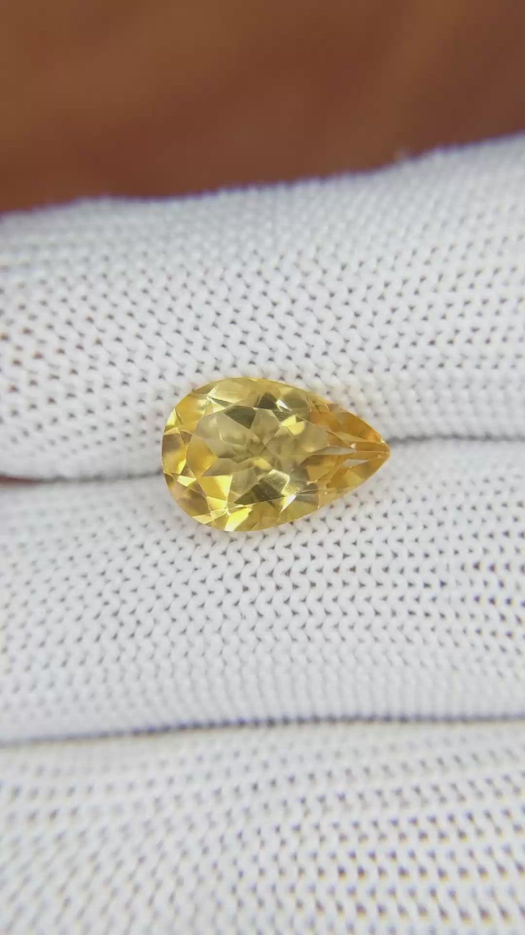 3.47 Ct. Citrine from Brazil Size Video