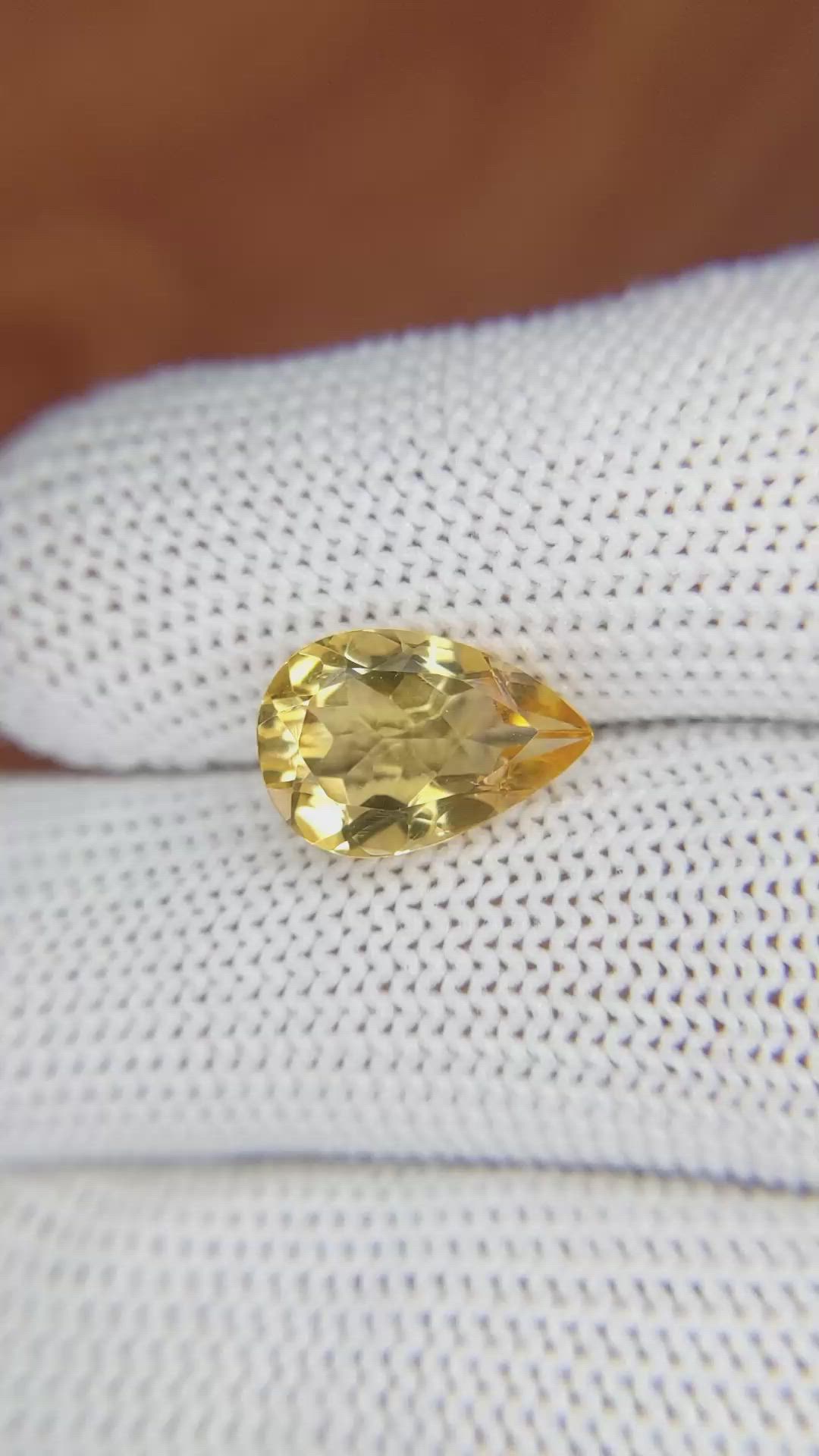 2.97 Ct. Citrine from Brazil Size Video