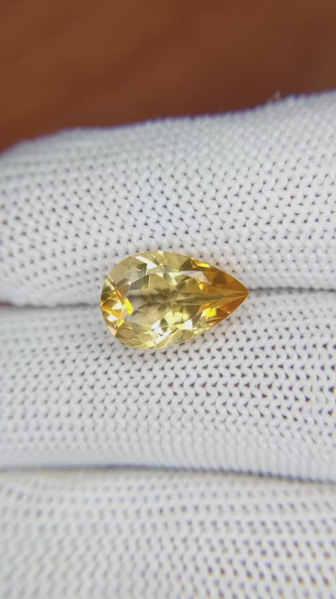 3.54 Ct. Citrine from Brazil Size Video