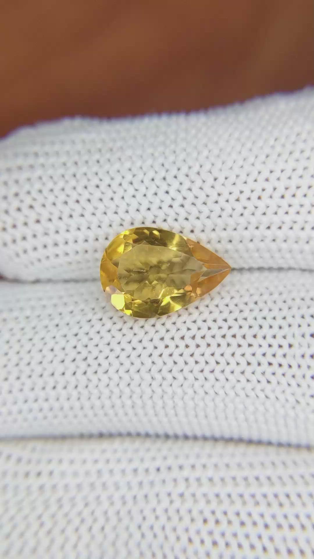 2.74 Ct. Citrine from Brazil Size Video