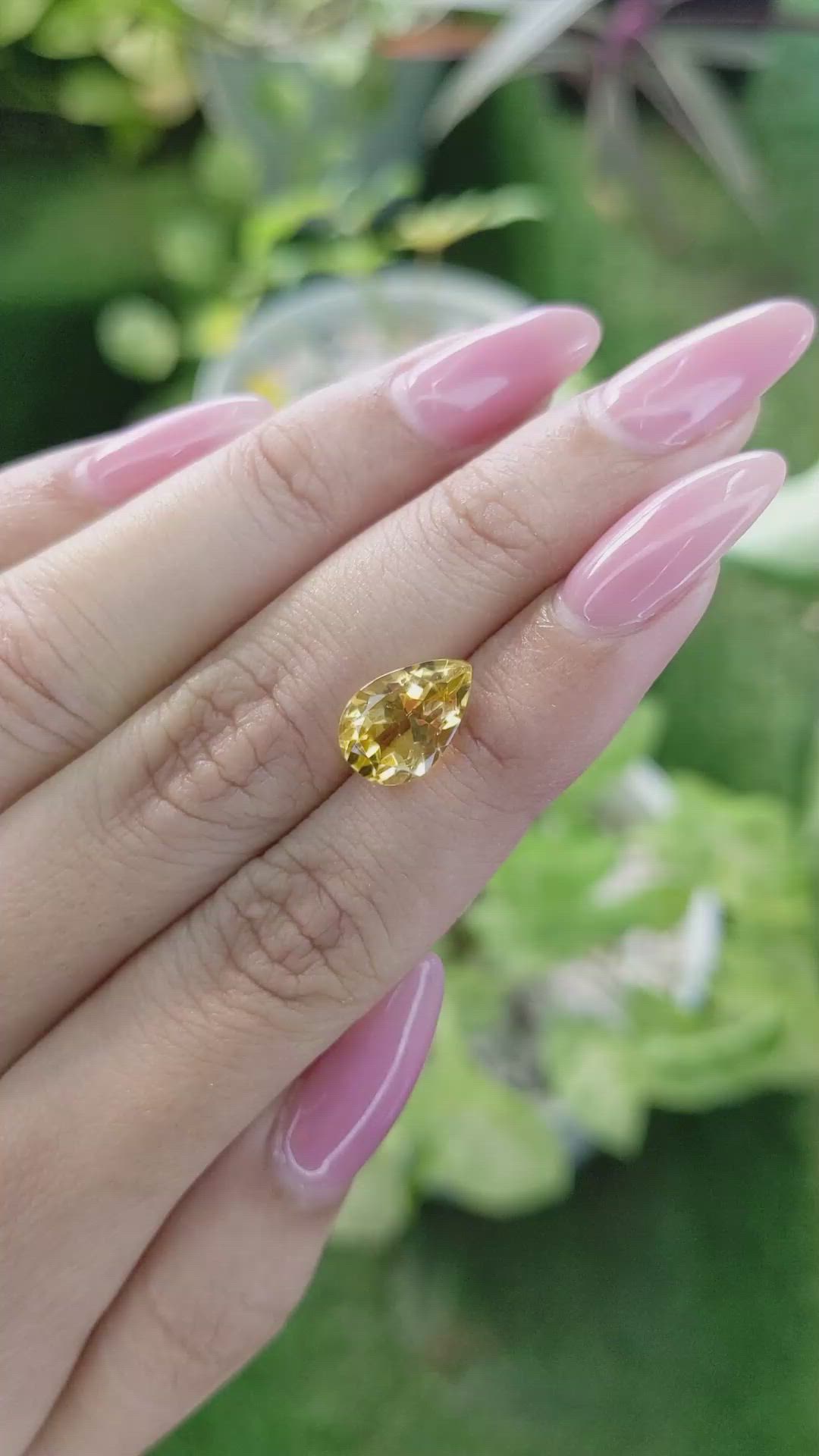 2.93 Ct. Citrine from Brazil Size Video