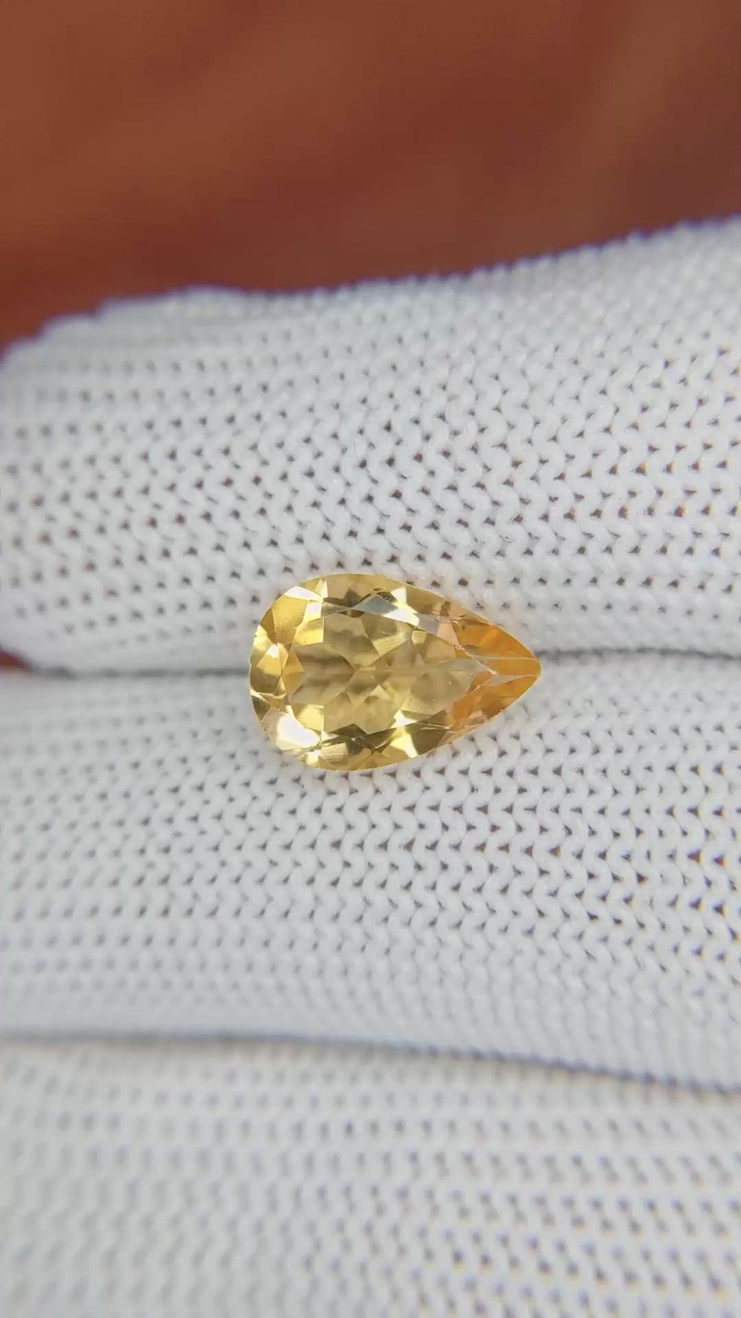 2.45 Ct. Citrine from Ceylon (Sri Lanka) Size Video