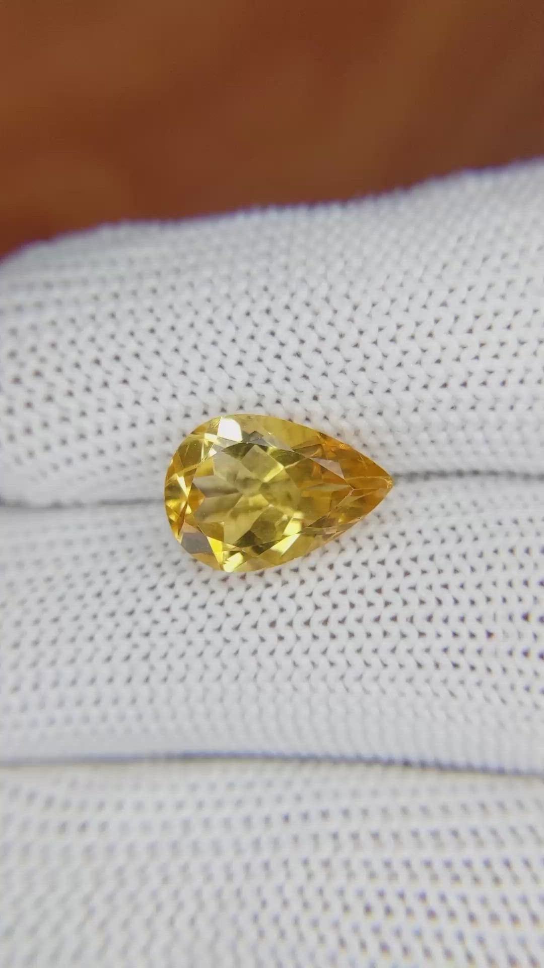 3.47 Ct. Citrine from Brazil Size Video