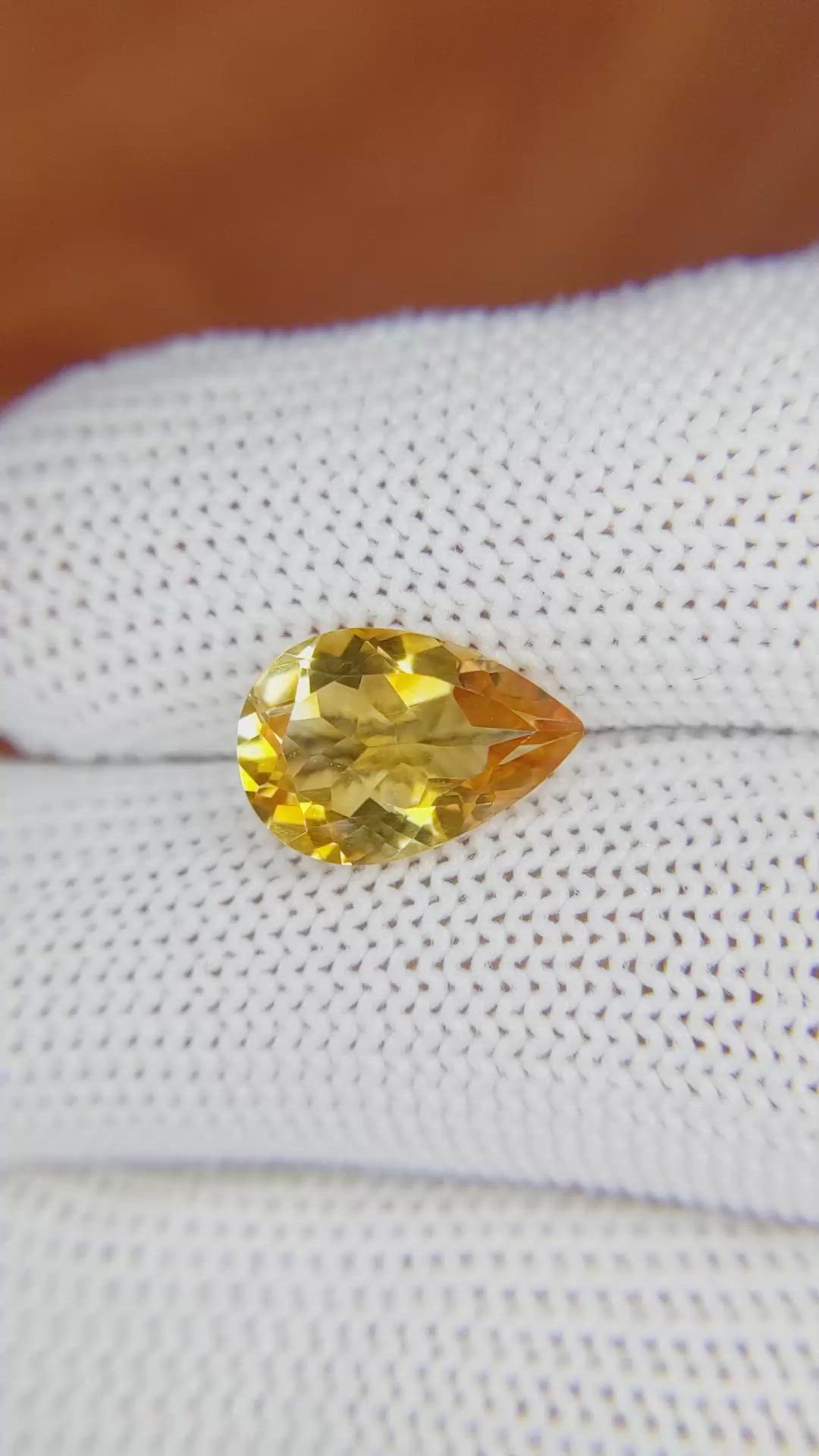 2.89 Ct. Citrine from Brazil Size Video