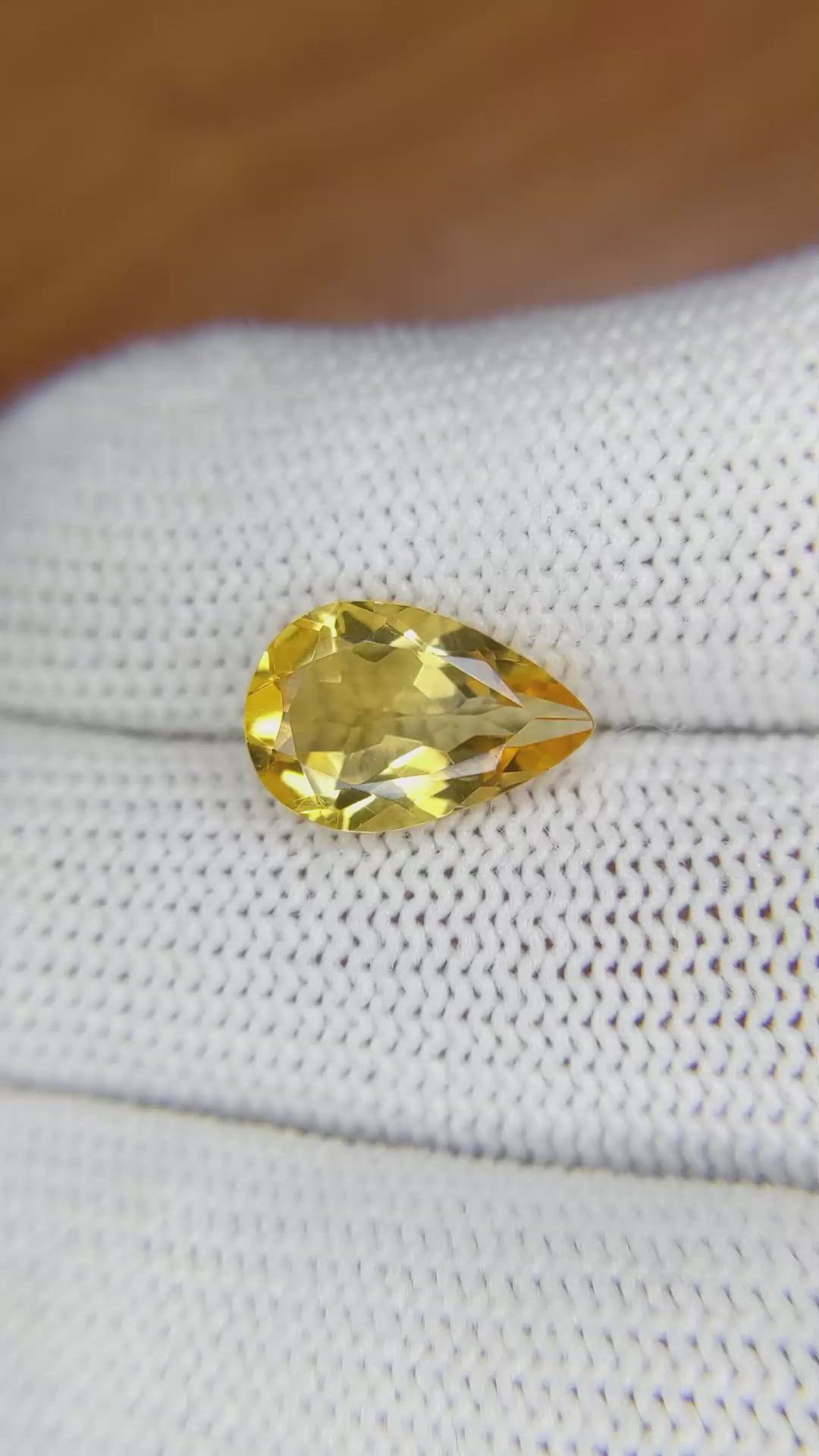 2.94 Ct. Citrine from Brazil Size Video