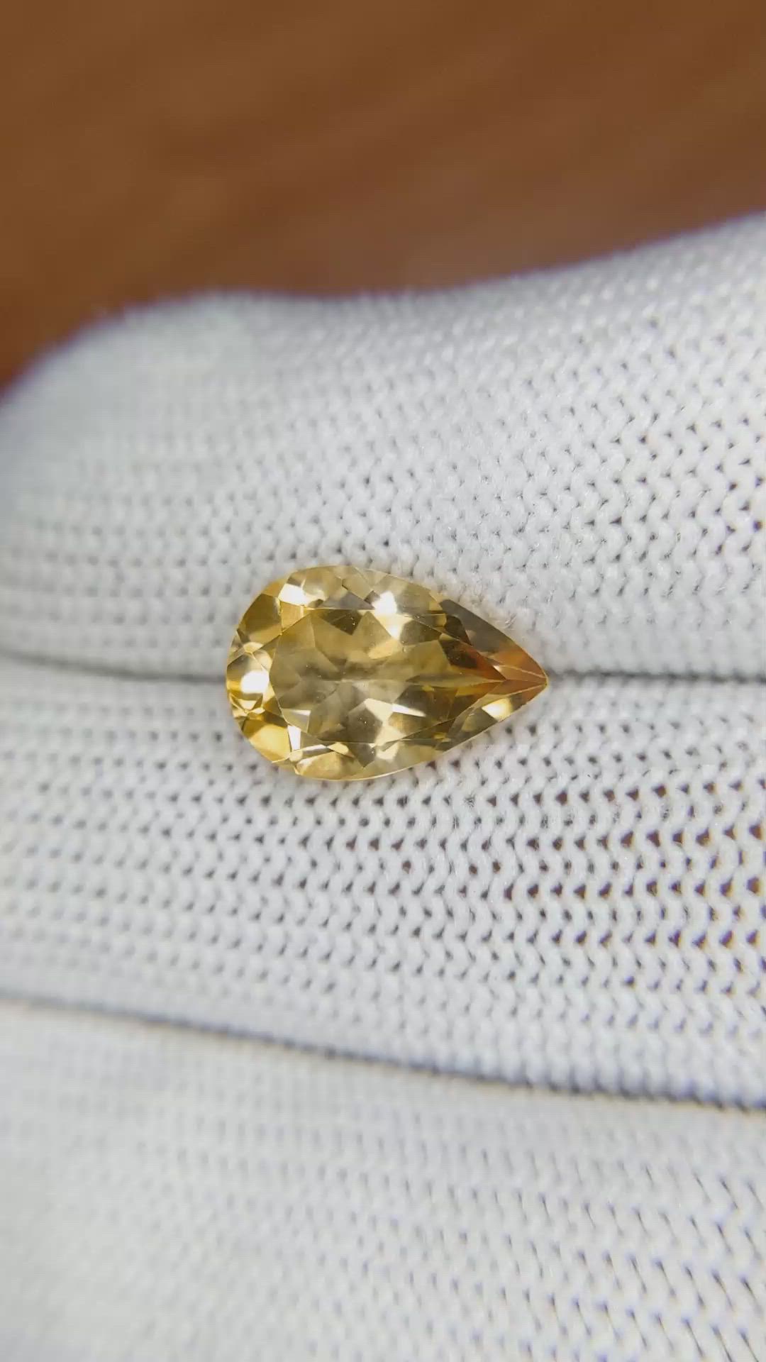 3.14 Ct. Citrine from Brazil Size Video