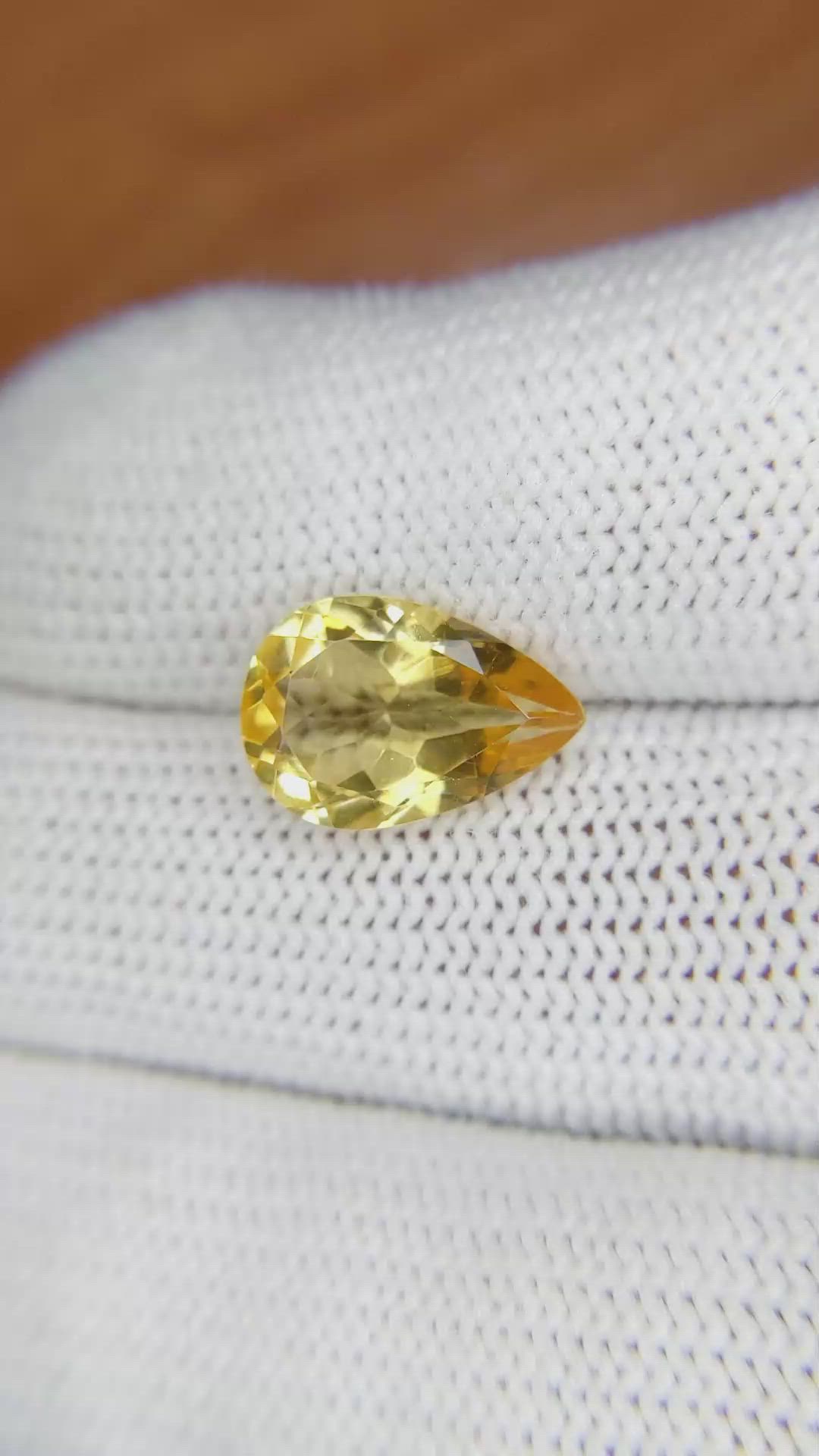 3.10 Ct. Citrine from Ceylon (Sri Lanka) Size Video