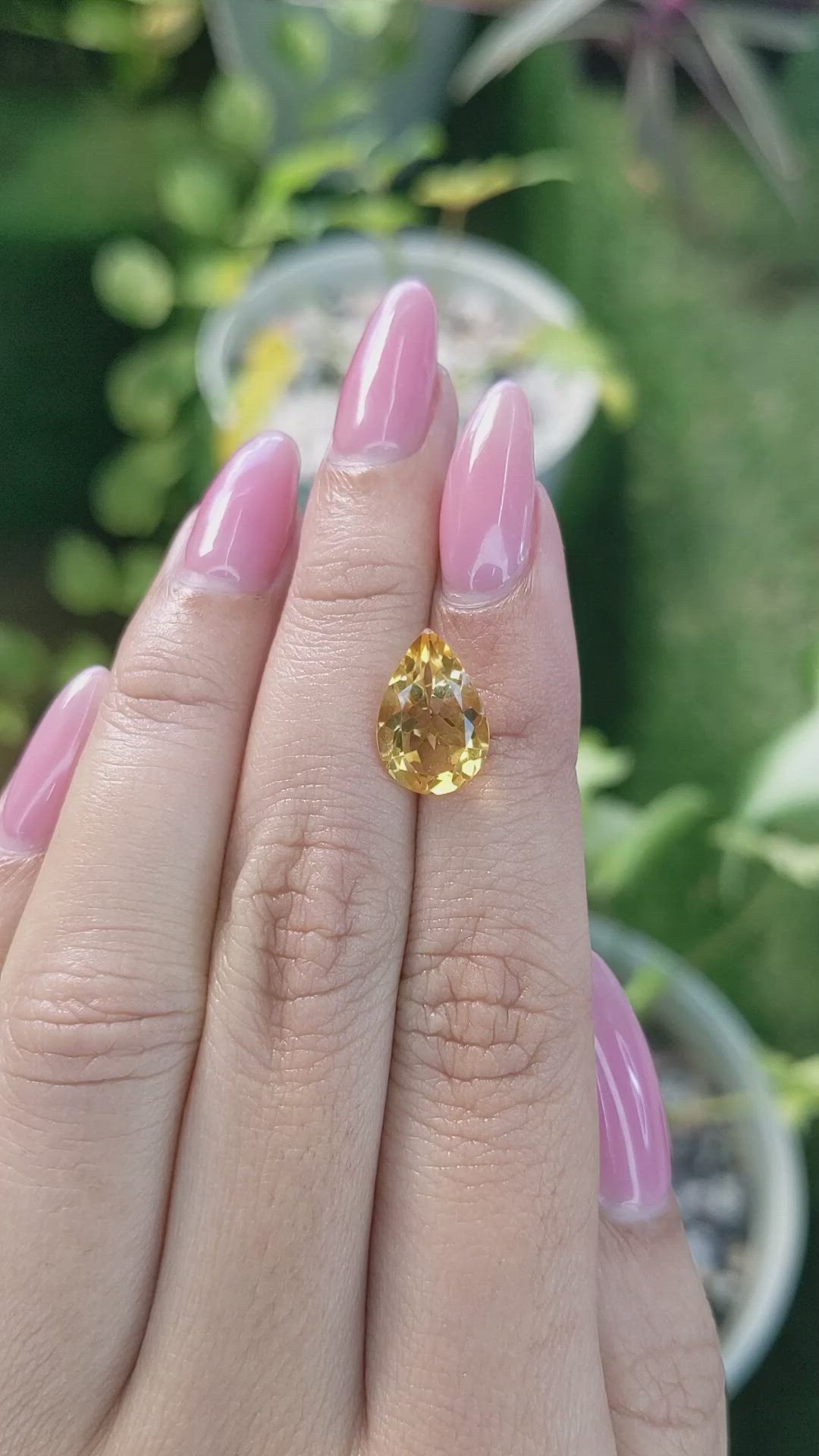 3.50 Ct. Citrine from Ceylon (Sri Lanka) Size Video