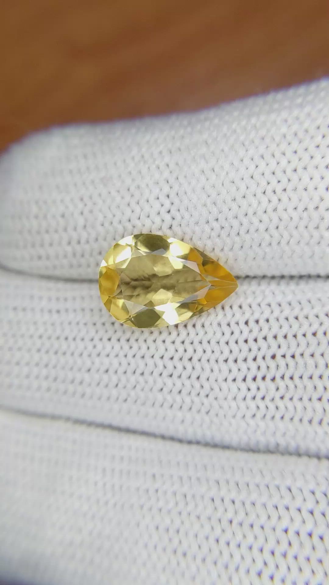 2.94 Ct. Citrine from Ceylon (Sri Lanka) Size Video