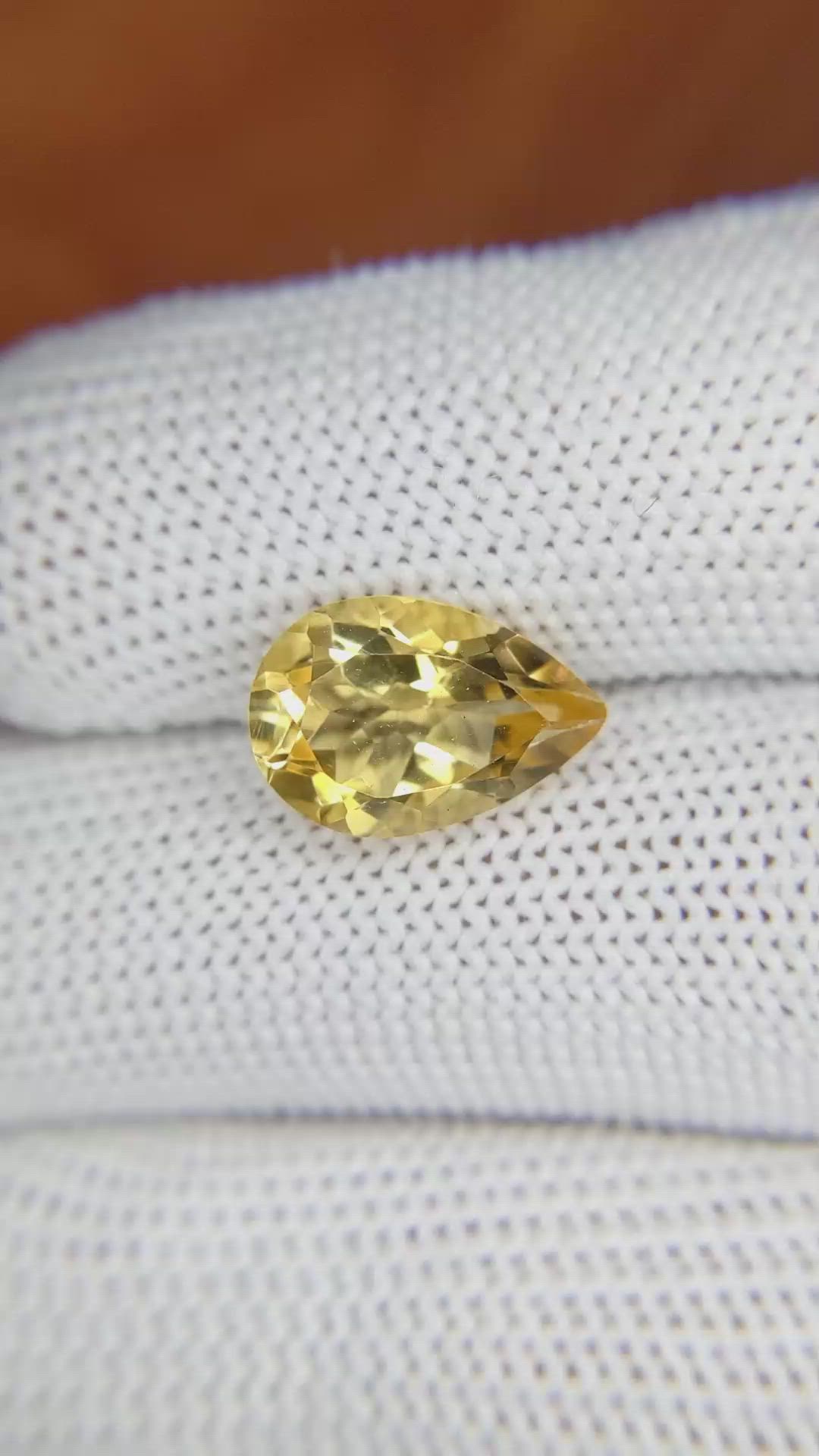 3.71 Ct. Citrine from Ceylon (Sri Lanka) Size Video