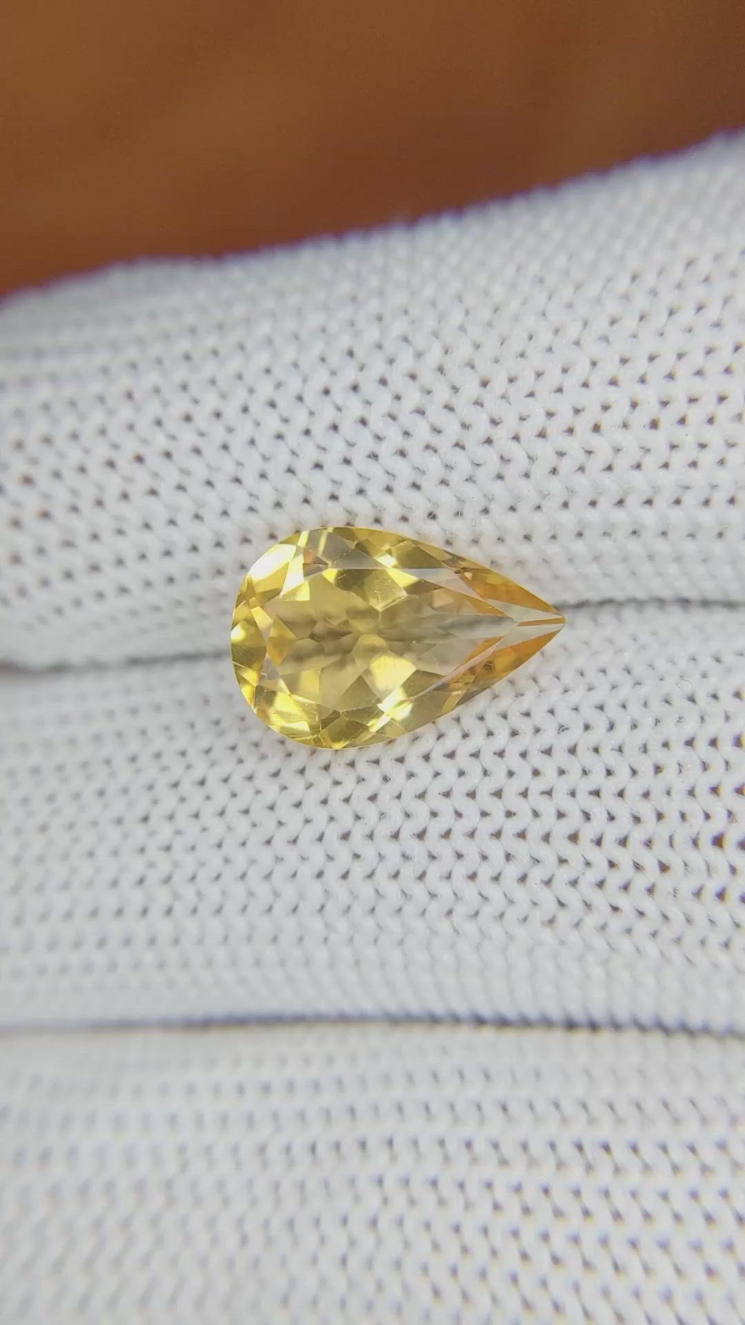 2.94 Ct. Citrine from Brazil Size Video